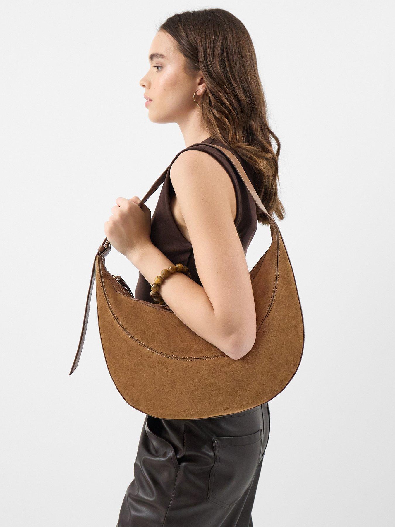 Image 2 of 5 of Accessorize Scoop Suede Shoulder Bag