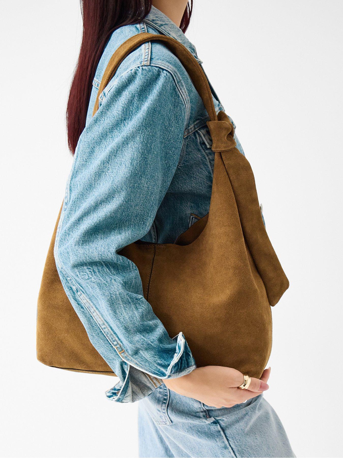 Image 2 of 5 of Accessorize Slouchy Knot Suede Shoulder Bag