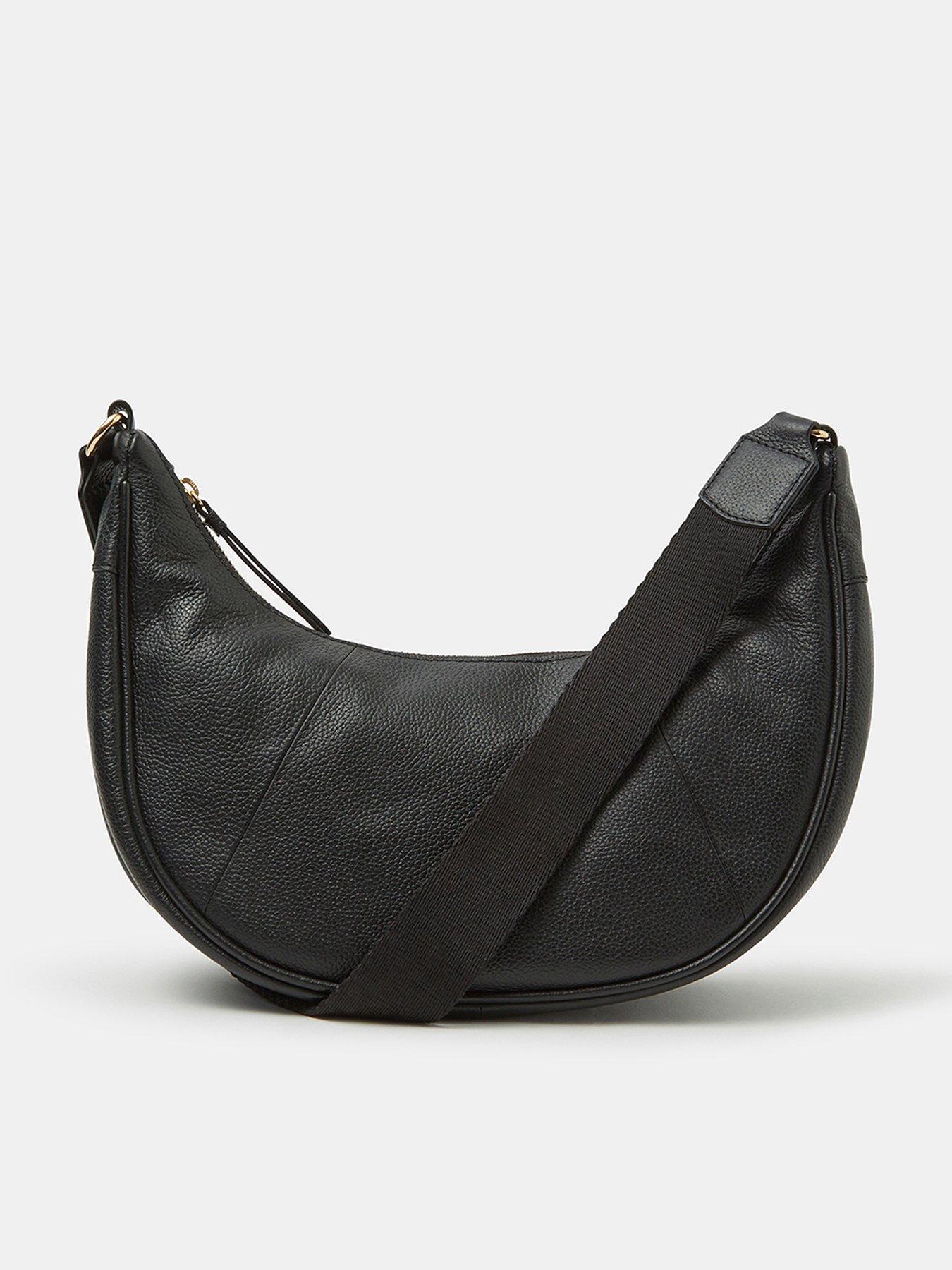 Accessorize Leather Crossbody Bag - Black