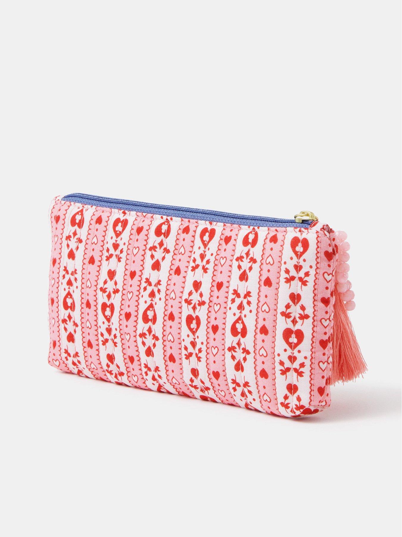 Image 2 of 3 of Accessorize Heart Print Pencil Case - Red