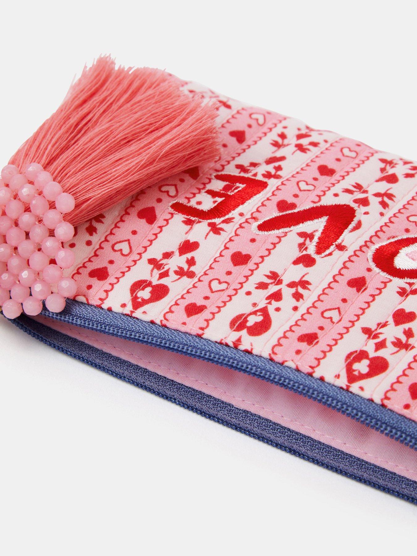 Image 3 of 3 of Accessorize Heart Print Pencil Case - Red