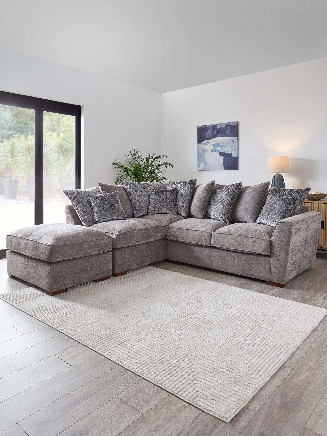 The Very Collection Roulette Left Hand Fabric Corner Chaise With Footstool & Sofabed