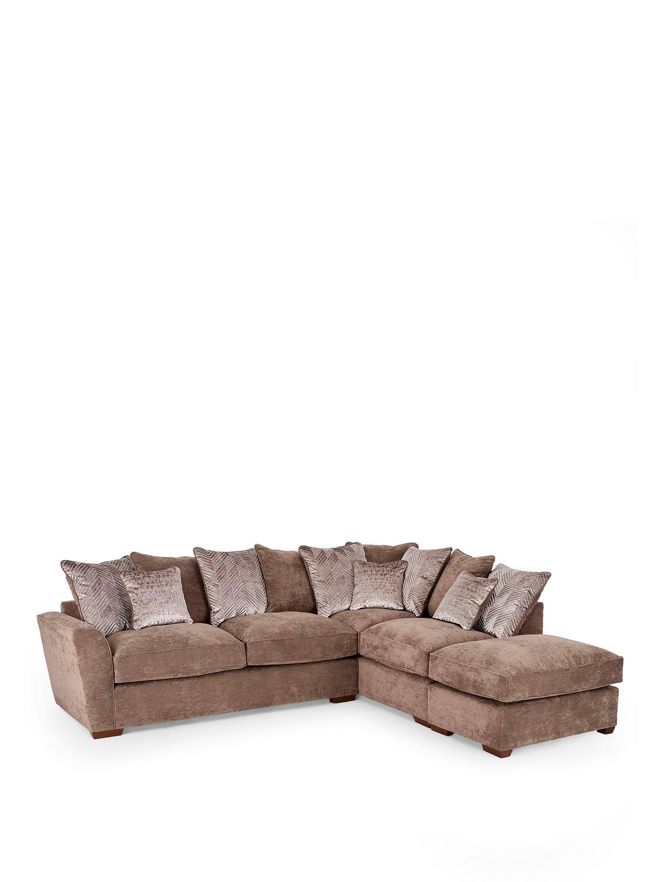 Image 2 of 7 of The Very Collection Roulette Right Hand Fabric Corner Chaise Sofa Bed with Footstool&nbsp;- Made to Order in the UK