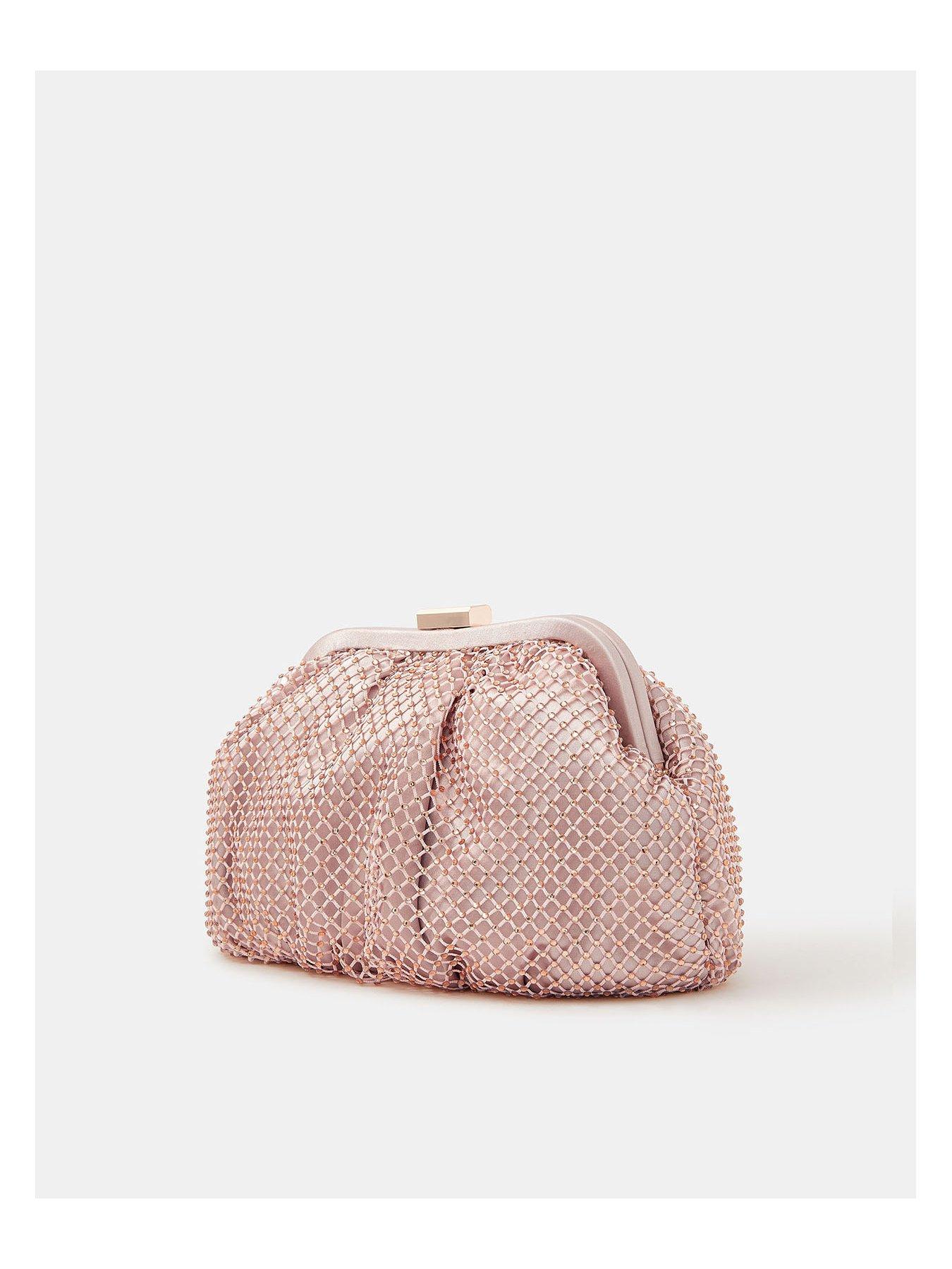 Image 3 of 5 of Accessorize Sequin Clip Frame Clutch Bag - Pink