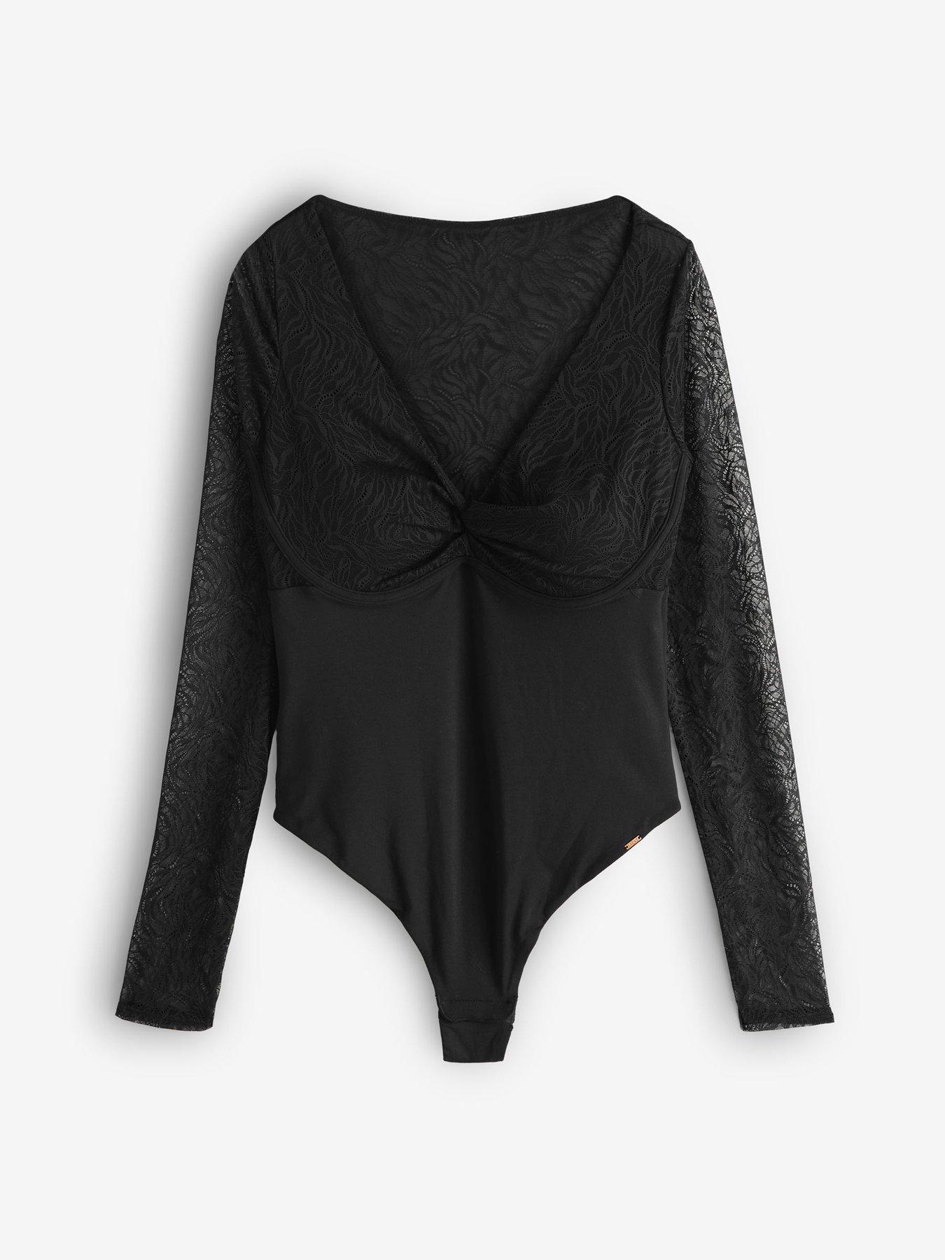 lipsy-lace-wrap-long-sleeve-bodysuit-blackdetail