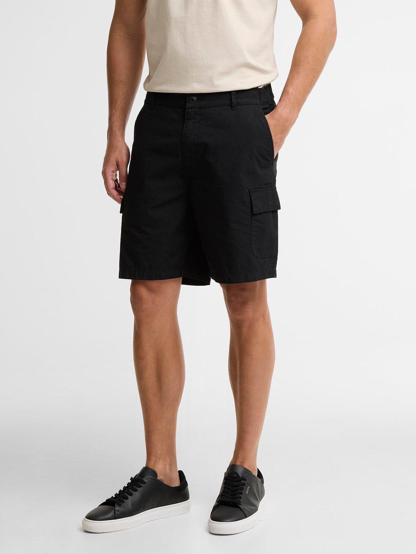 barbour-international-ripstop-cargo-shorts-blackfront