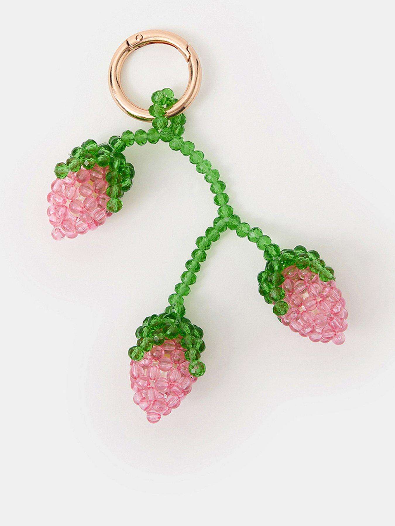 accessorize-strawberry-beaded-bag-charm-pinkfront