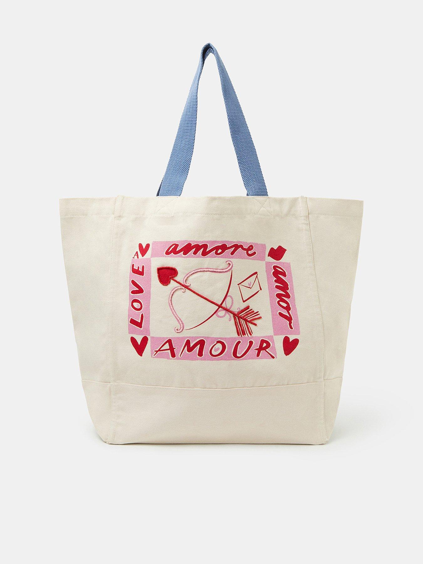 Image 1 of 5 of Accessorize Amore Shopper Bag - Cream
