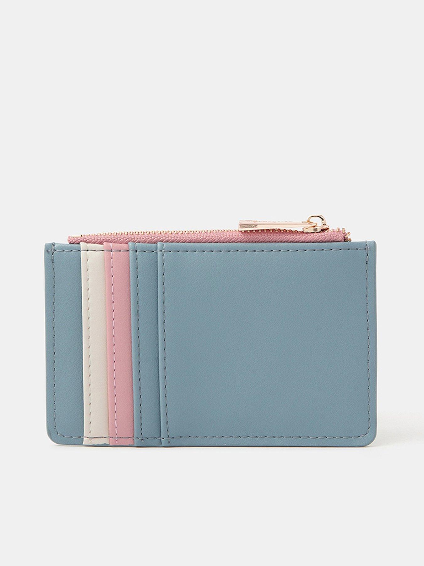 Image 1 of 3 of Accessorize Cross Stitch Flower Cardholder - Blue