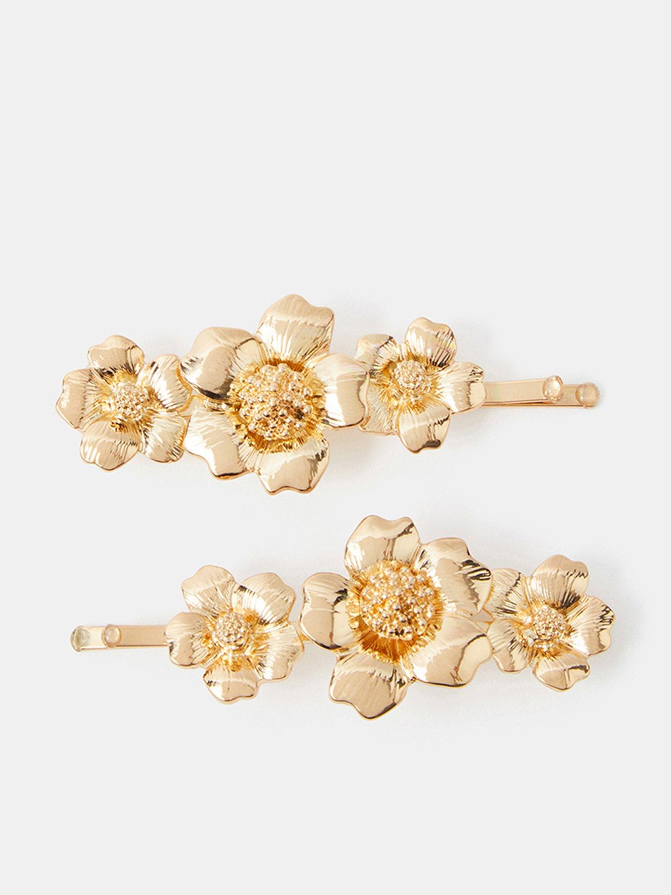 accessorize-2-pack-floral-metal-hair-slides-goldfront