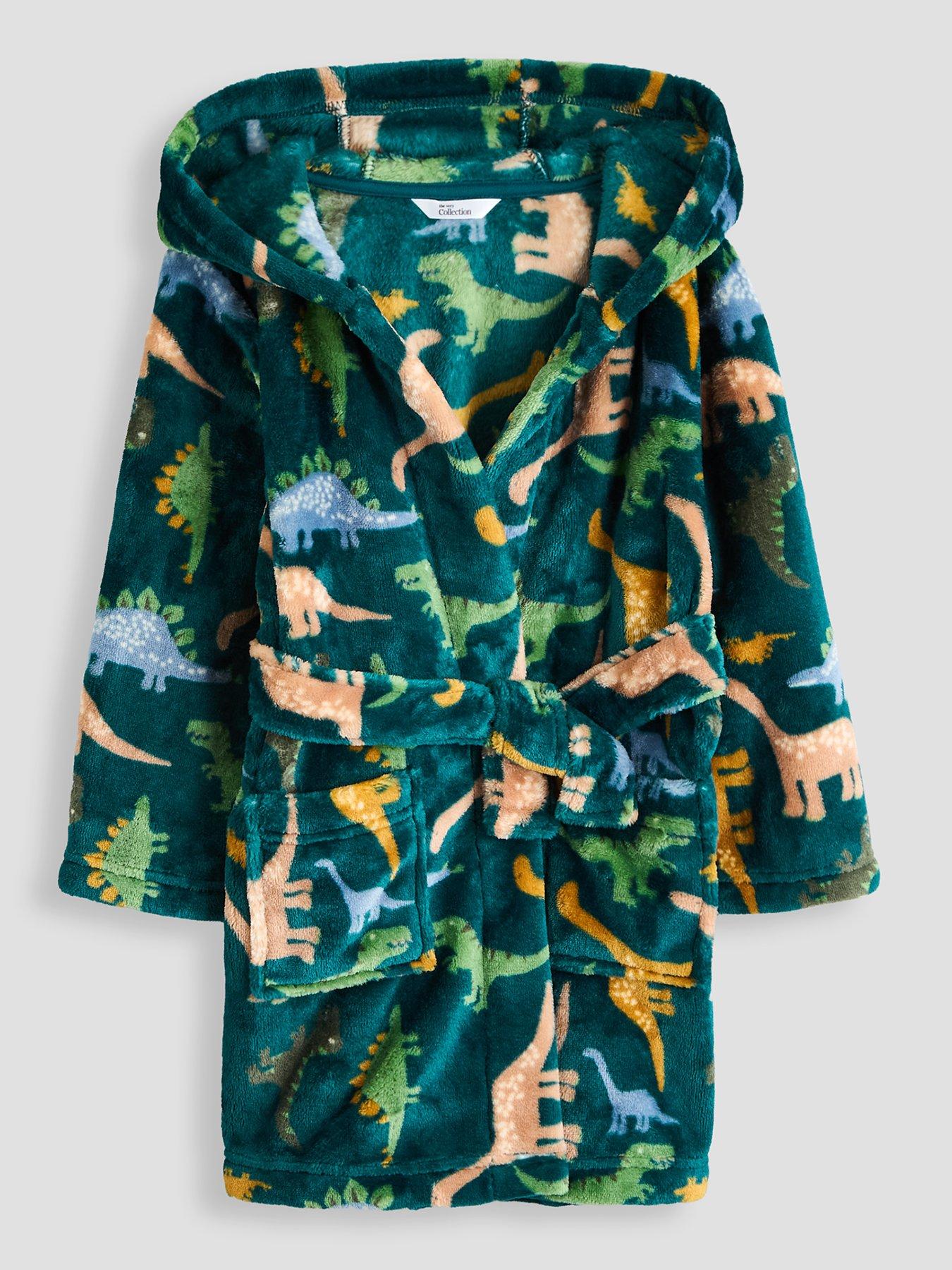 Image 1 of 4 of The Very Collection Boys Dinosaure Fleece Dressing Gown (9months-7 Years)