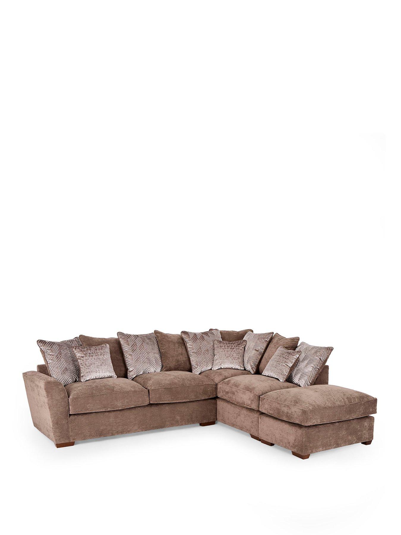 Image 2 of 7 of The Very Collection Roulette Right Hand Fabric Corner Chaise with Footstool&nbsp;- Made to Order in the UK