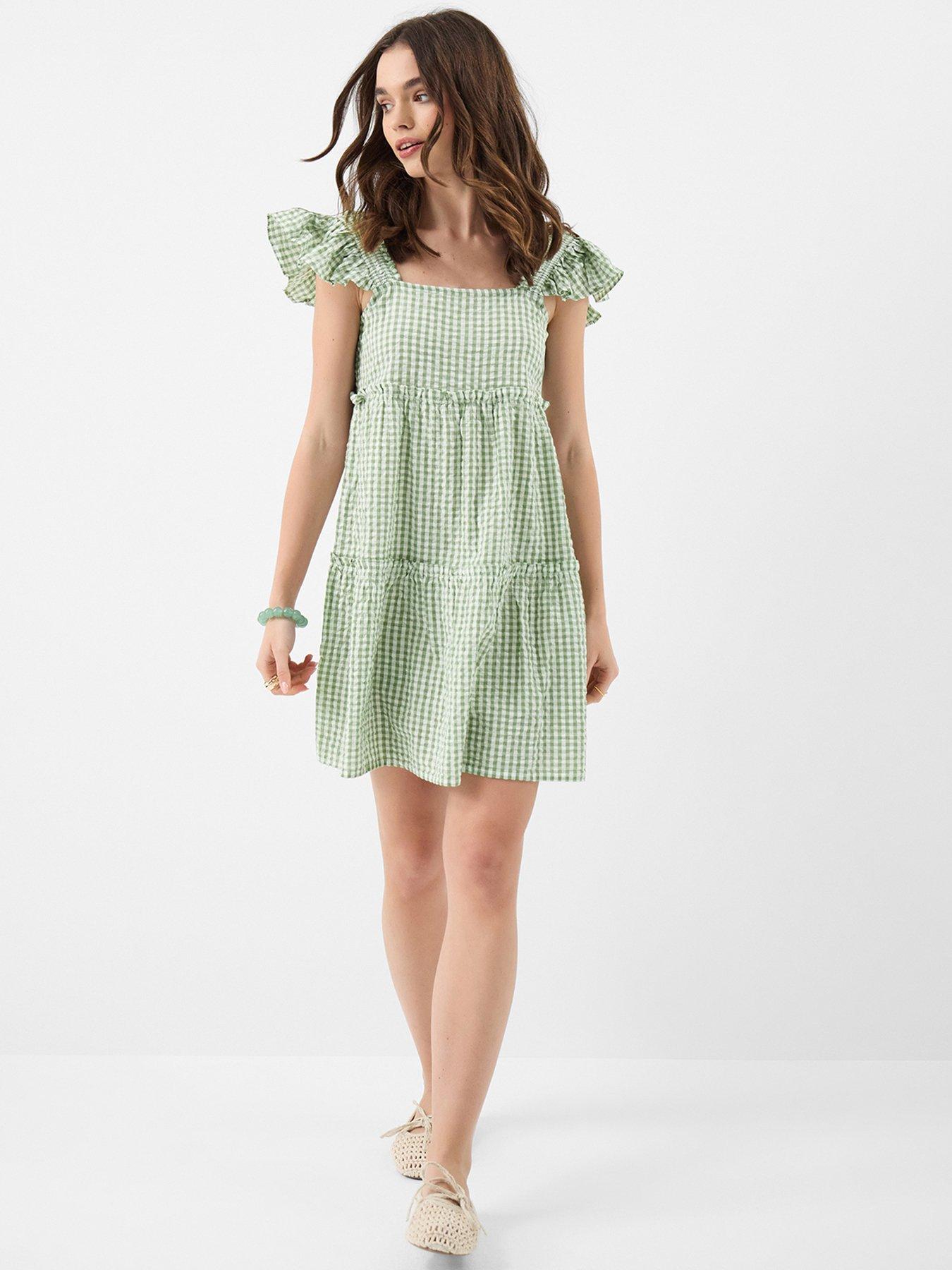accessorize-gingham-print-frill-mini-dress-greenfront