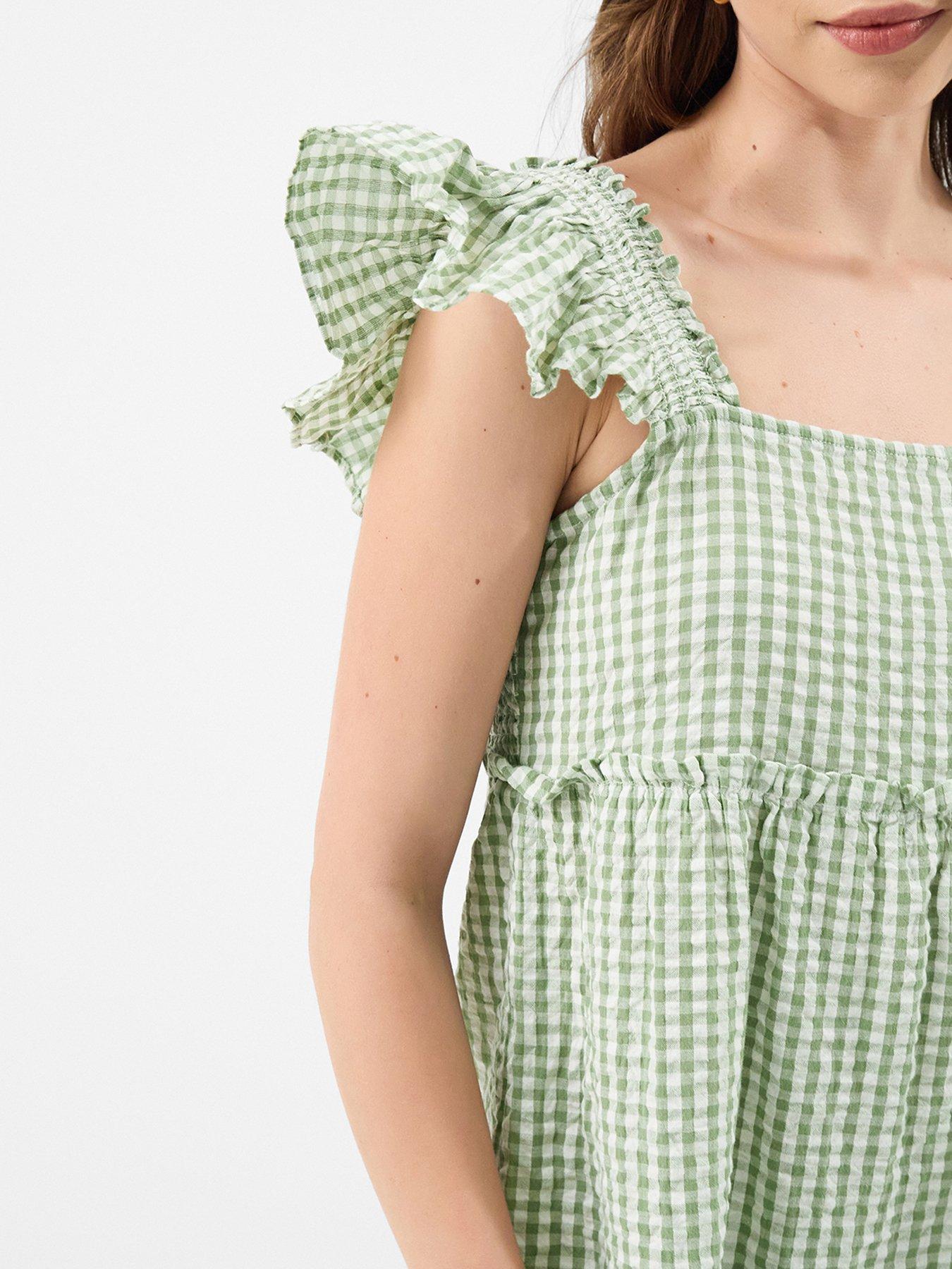 accessorize-gingham-print-frill-mini-dress-greenoutfit