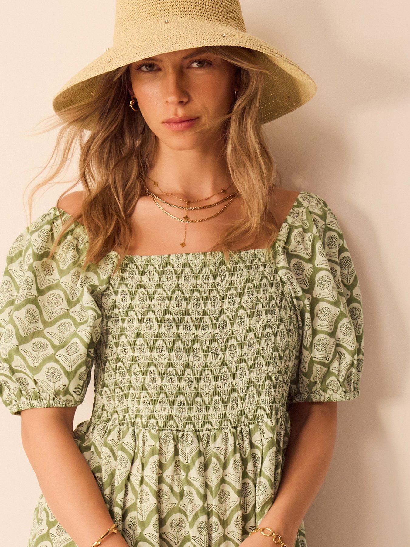 accessorize-floral-print-puff-sleeve-maxi-dress-greenoutfit