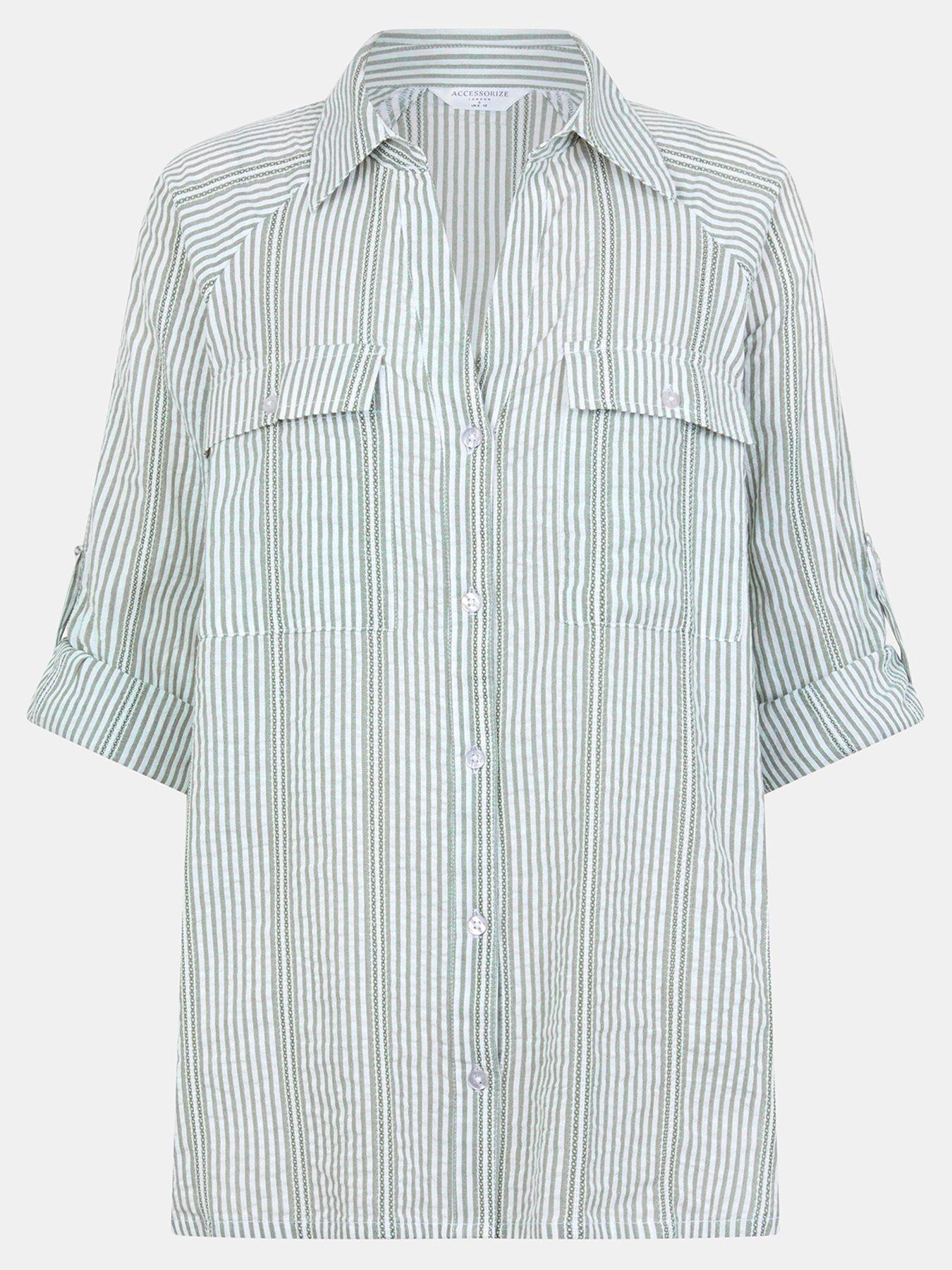 accessorize-stripe-cotton-shirt-greenoutfit