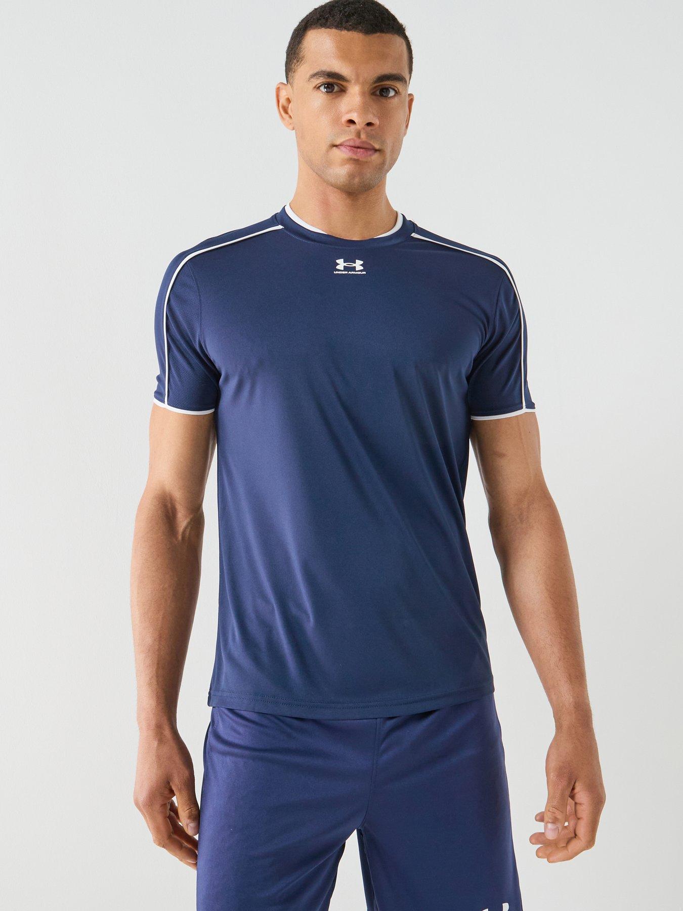 UNDER ARMOUR Mens Football Challenger Short Sleeve T-Shirt - Navy