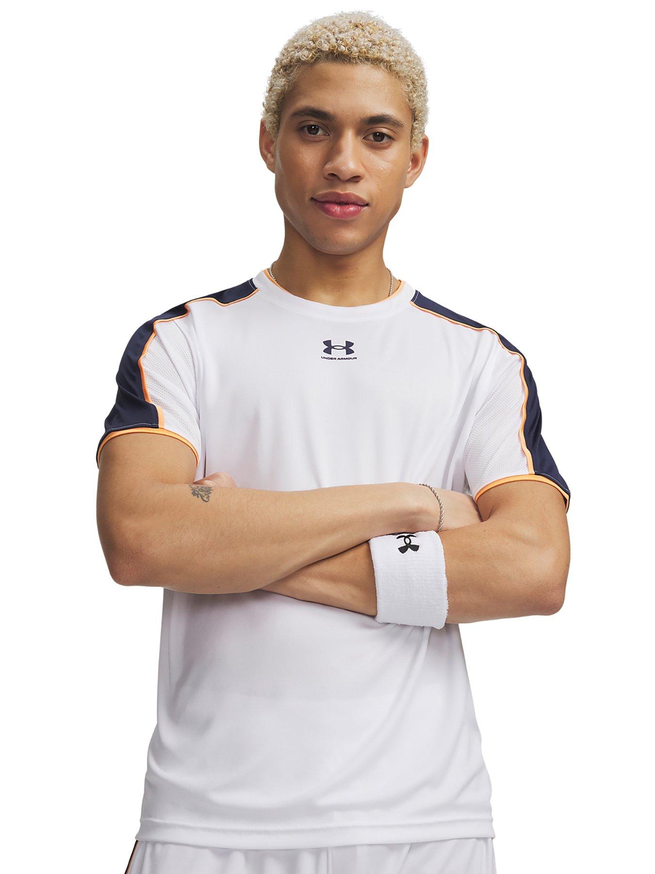 Image 1 of 3 of UNDER ARMOUR Mens Football Challenger Short Sleeve T-Shirt - White