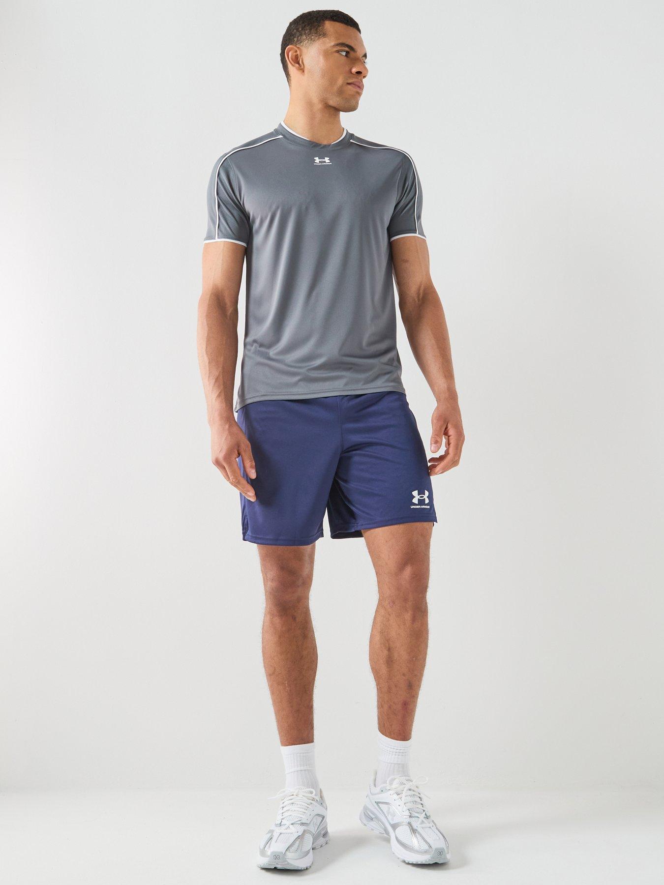Image 3 of 6 of UNDER ARMOUR Mens Football Challenger Short Sleeve T-Shirt - Grey