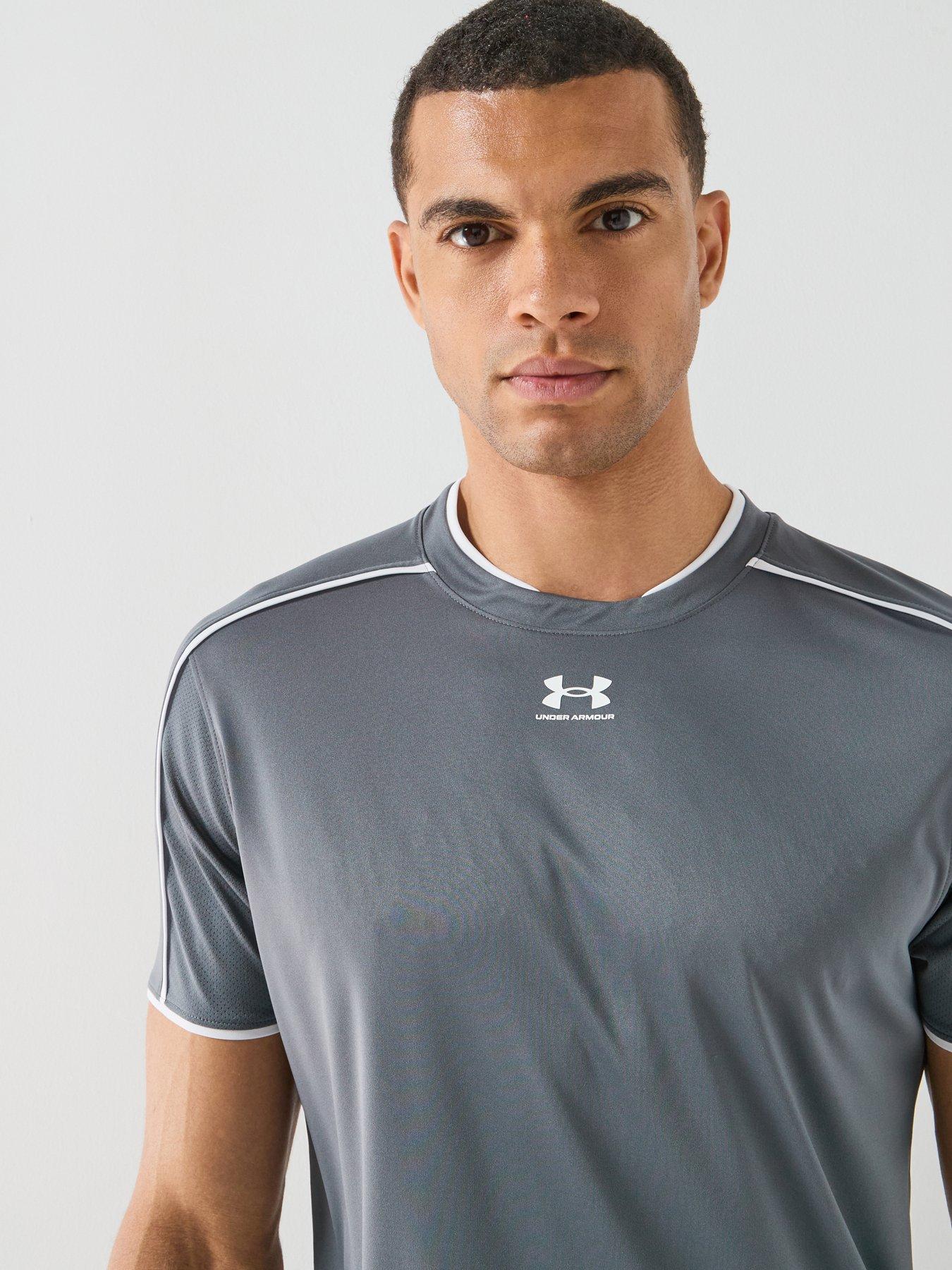 Image 5 of 6 of UNDER ARMOUR Mens Football Challenger Short Sleeve T-Shirt - Grey