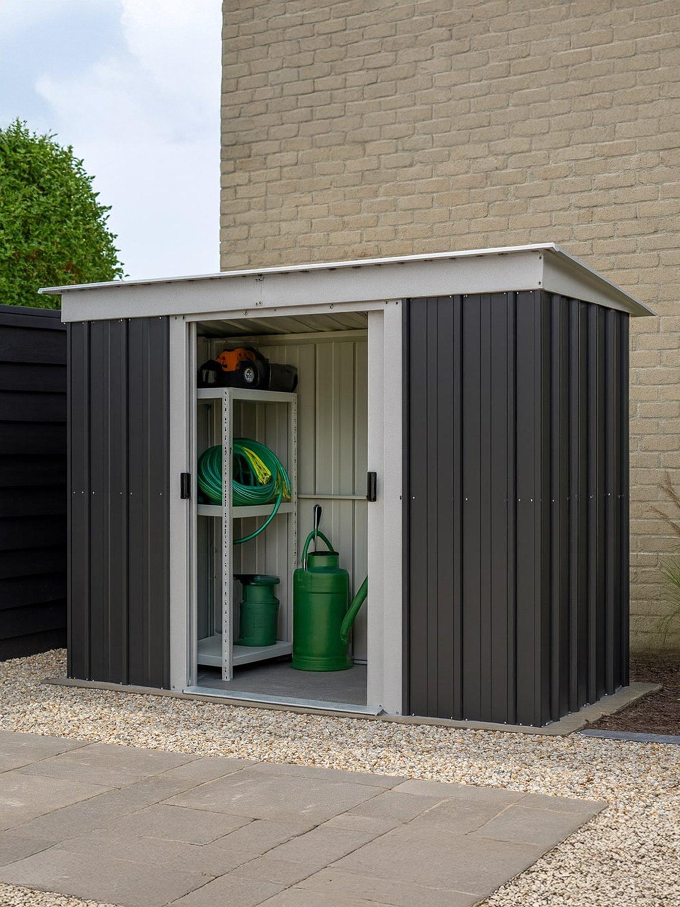 yardmaster-8ft-x-4ft-castleton-pent-roof-metal-shedfront