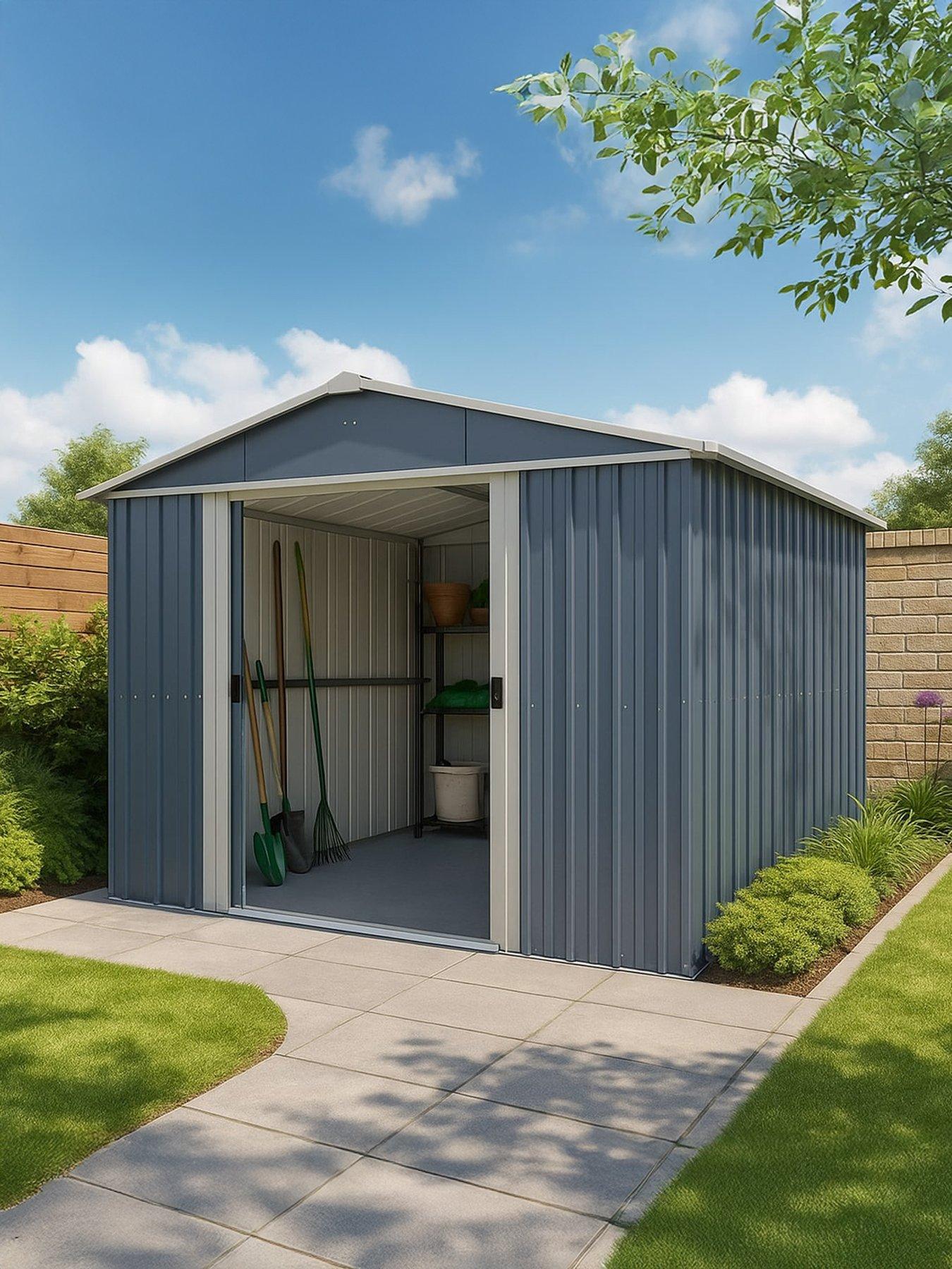 Image 1 of 6 of Yardmaster 10ft X 13ft Castleton Apex Roof Metal Shed With Floor Frame Kit