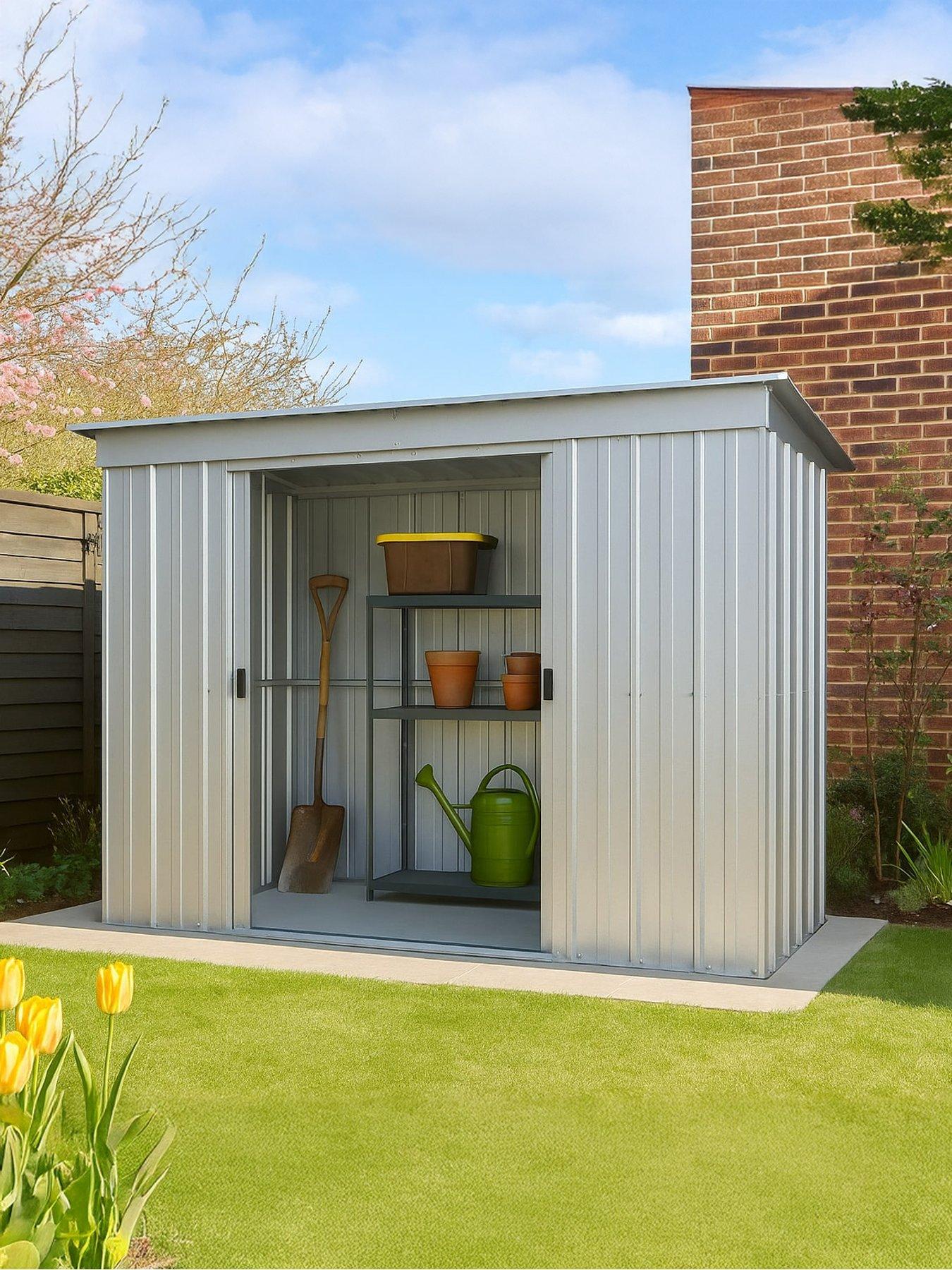 yardmaster-8-x-4-ft-double-door-metal-pent-roof-shed-with-floor-frame