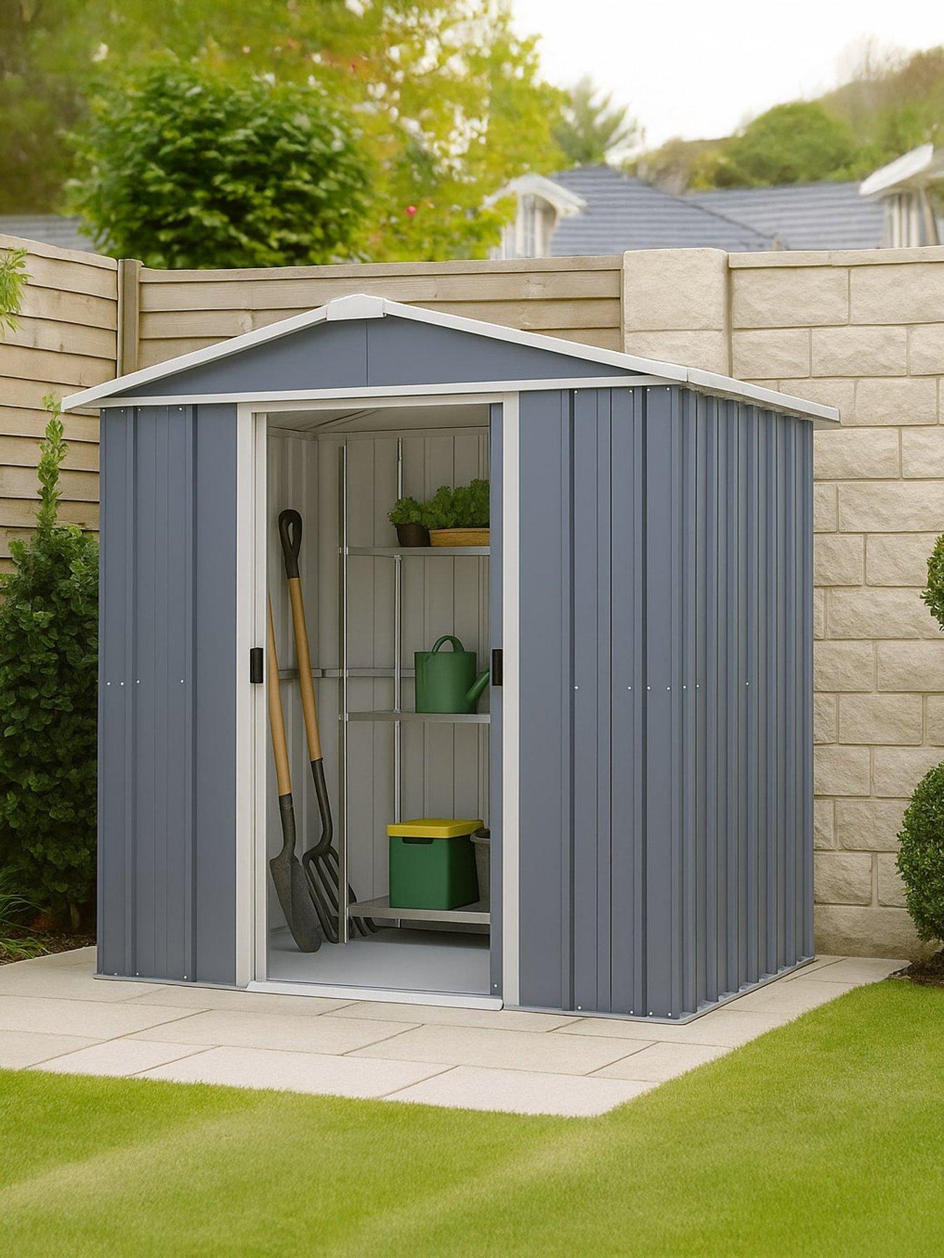 yardmaster-yardmaster-6ft-x-45ft-castleton-apex-roof-metal-shedfront