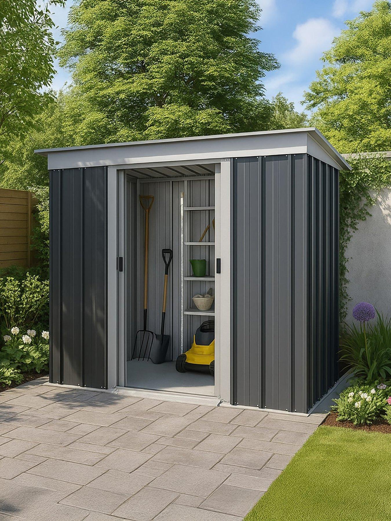 yardmaster-6ft-x-4ft-castleton-pent-roof-metal-shedfront