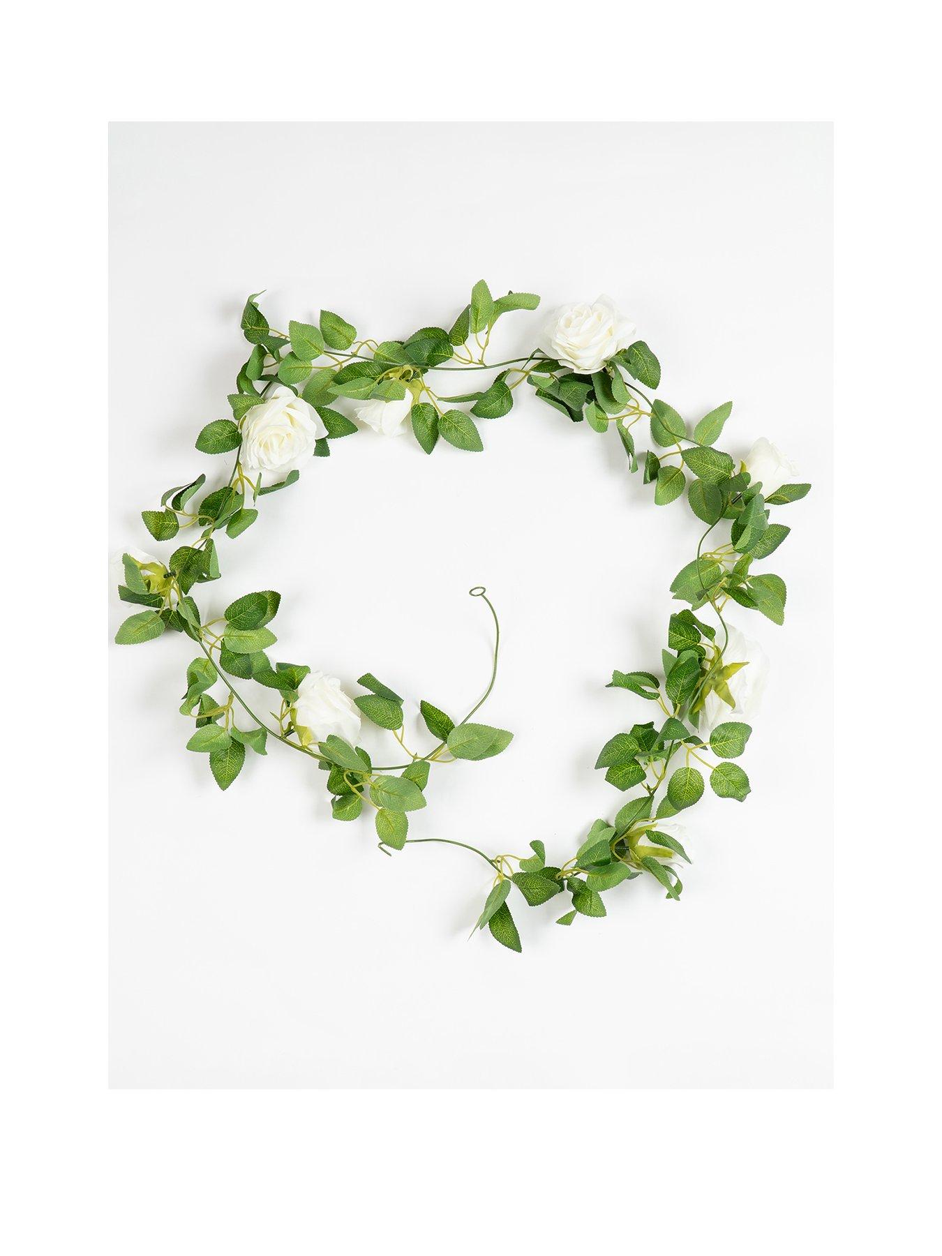 Image 2 of 3 of Scottish Everlastings 200cm Rose & Bud Garland White