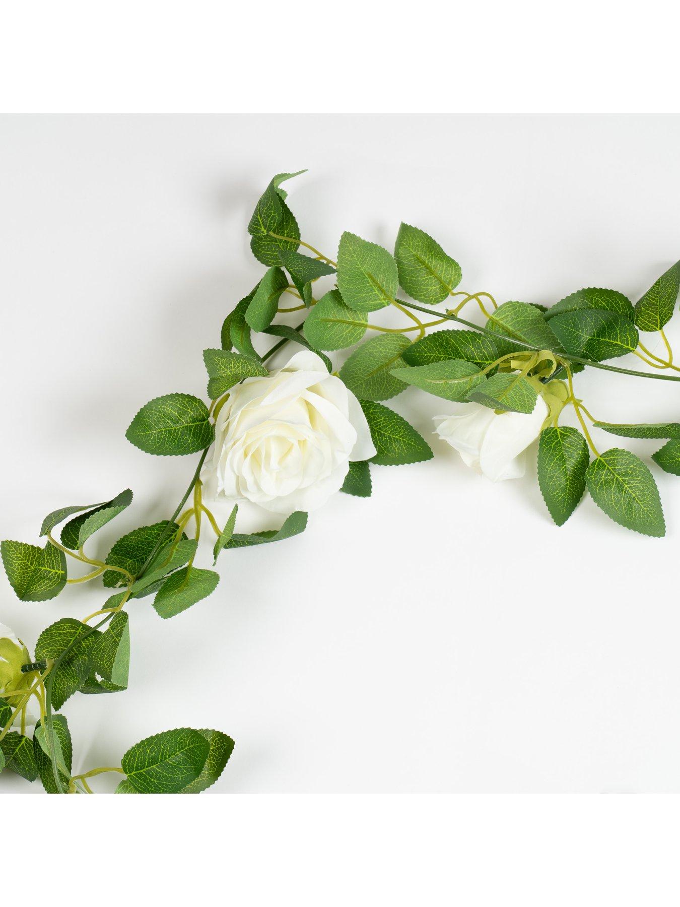 Image 3 of 3 of Scottish Everlastings 200cm Rose & Bud Garland White