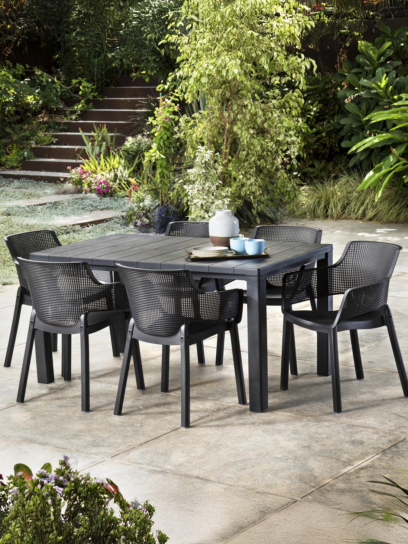 Image 1 of 7 of Keter Julie Table and Elisa Chairs - Graphite