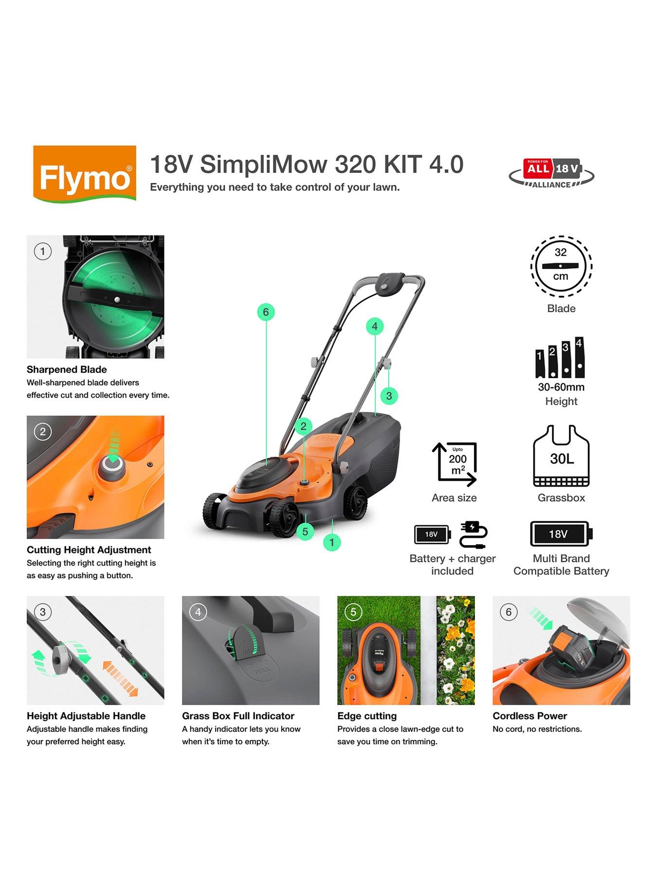 Image 2 of 7 of Flymo 18V SimpliMow 320 Cordless Lawnmower