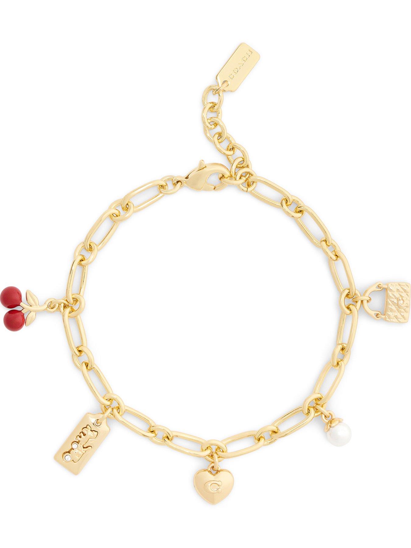 Image 1 of 4 of COACH Enamel Cherry Mixed Charm Bracelet