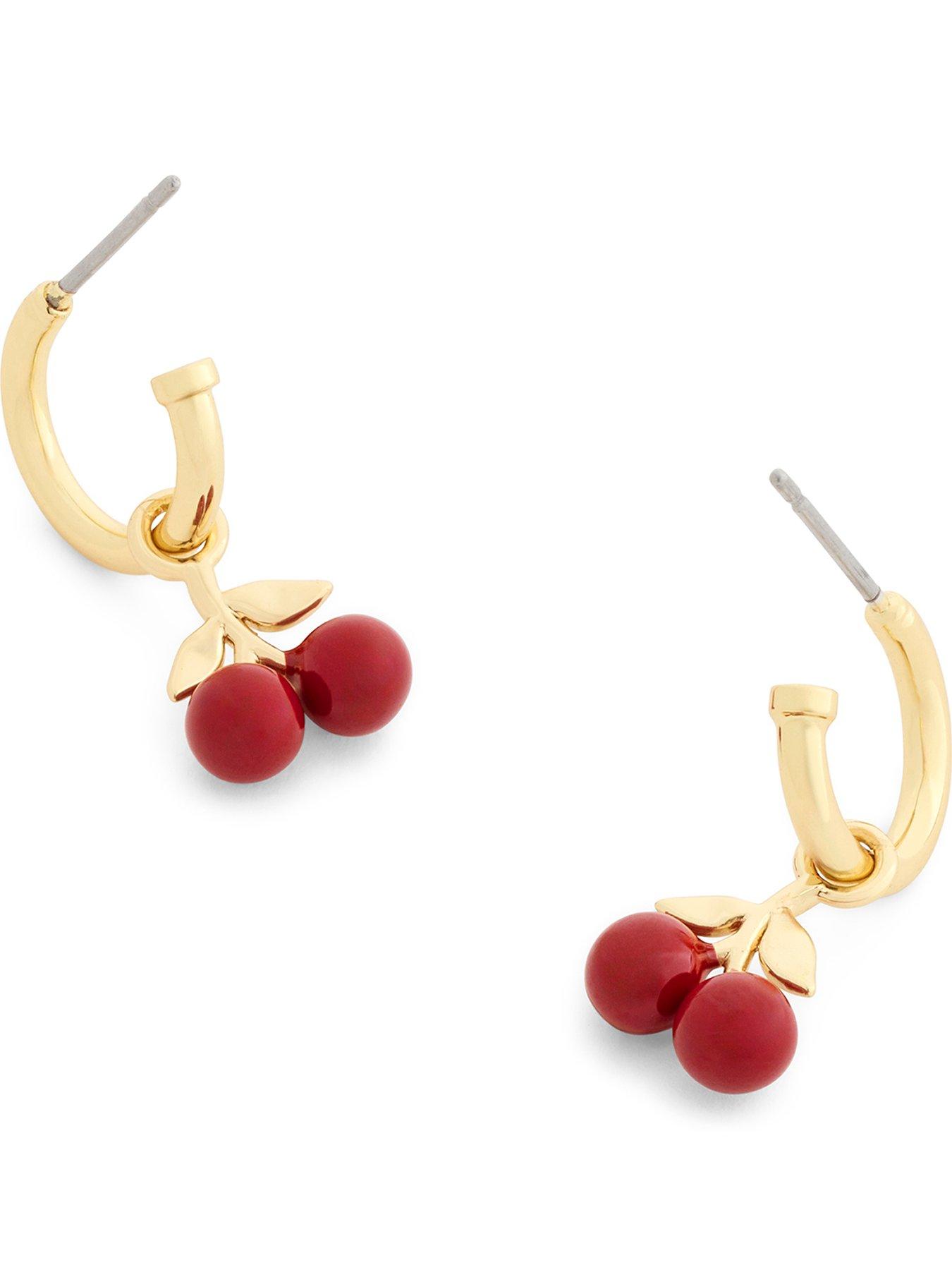 coach-enamel-cherry-huggie-earrings-red