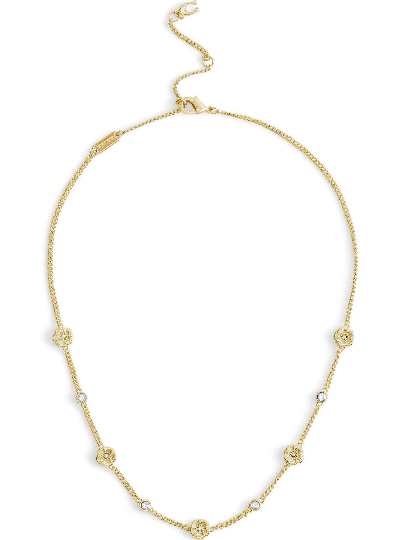 coach-textured-tearose-short-station-necklace-goldfront