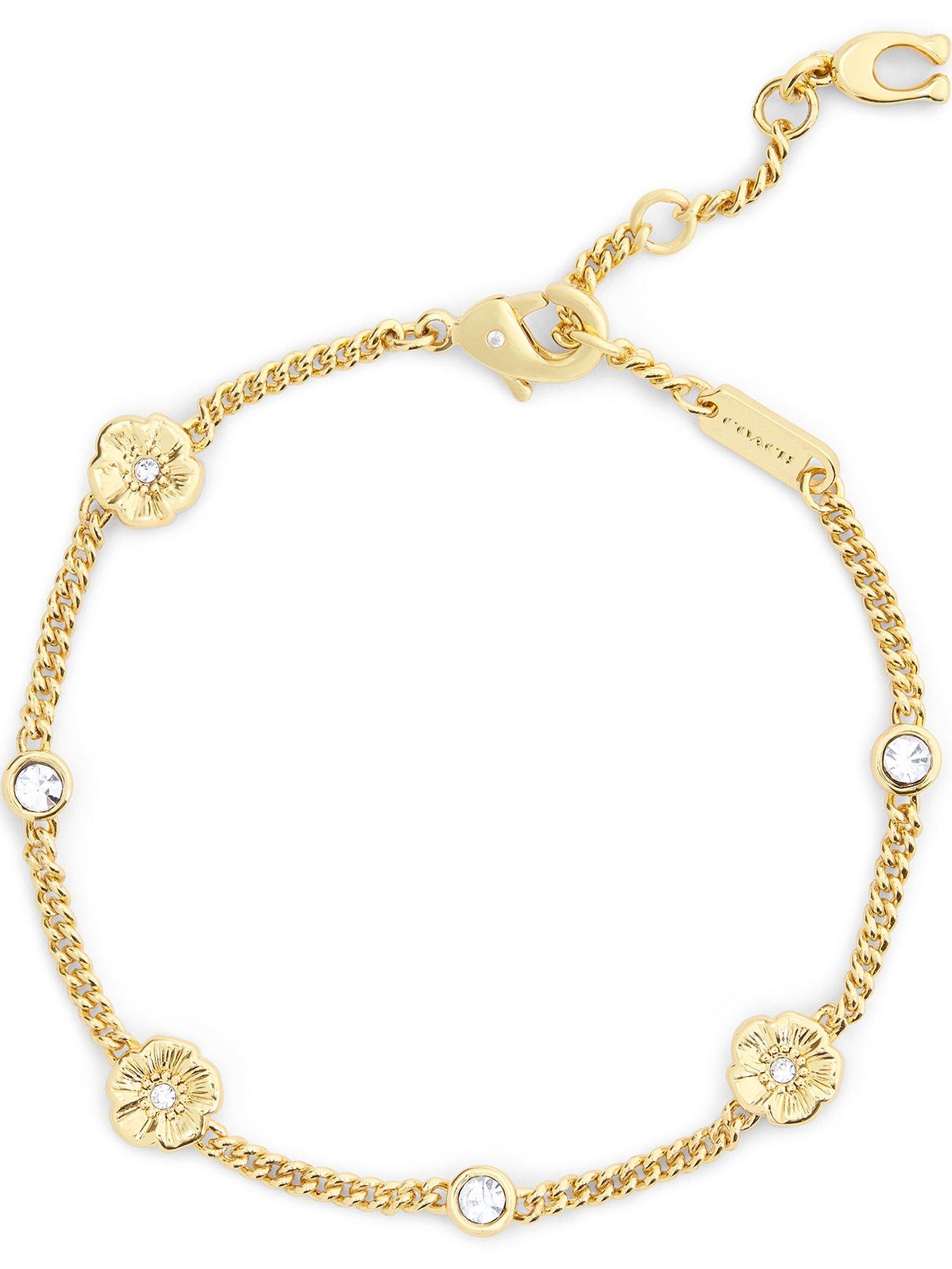 Image 1 of 4 of COACH Textured Tearose Flex Bracelet - Gold