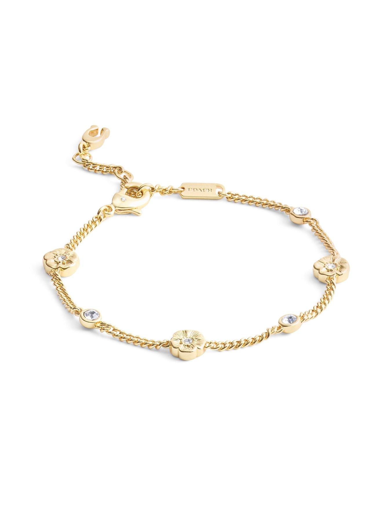 Image 2 of 4 of COACH Textured Tearose Flex Bracelet - Gold