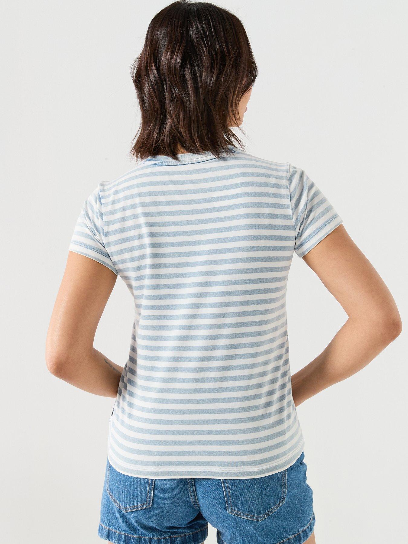 Image 2 of 5 of Guess Jeans Short Sleeve Striped T-Shirt - Blue