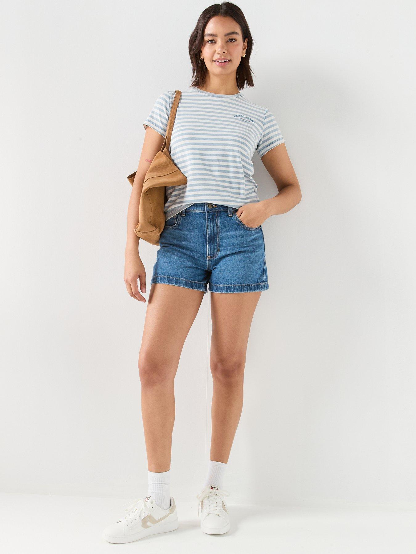 Image 3 of 5 of Guess Jeans Short Sleeve Striped T-Shirt - Blue