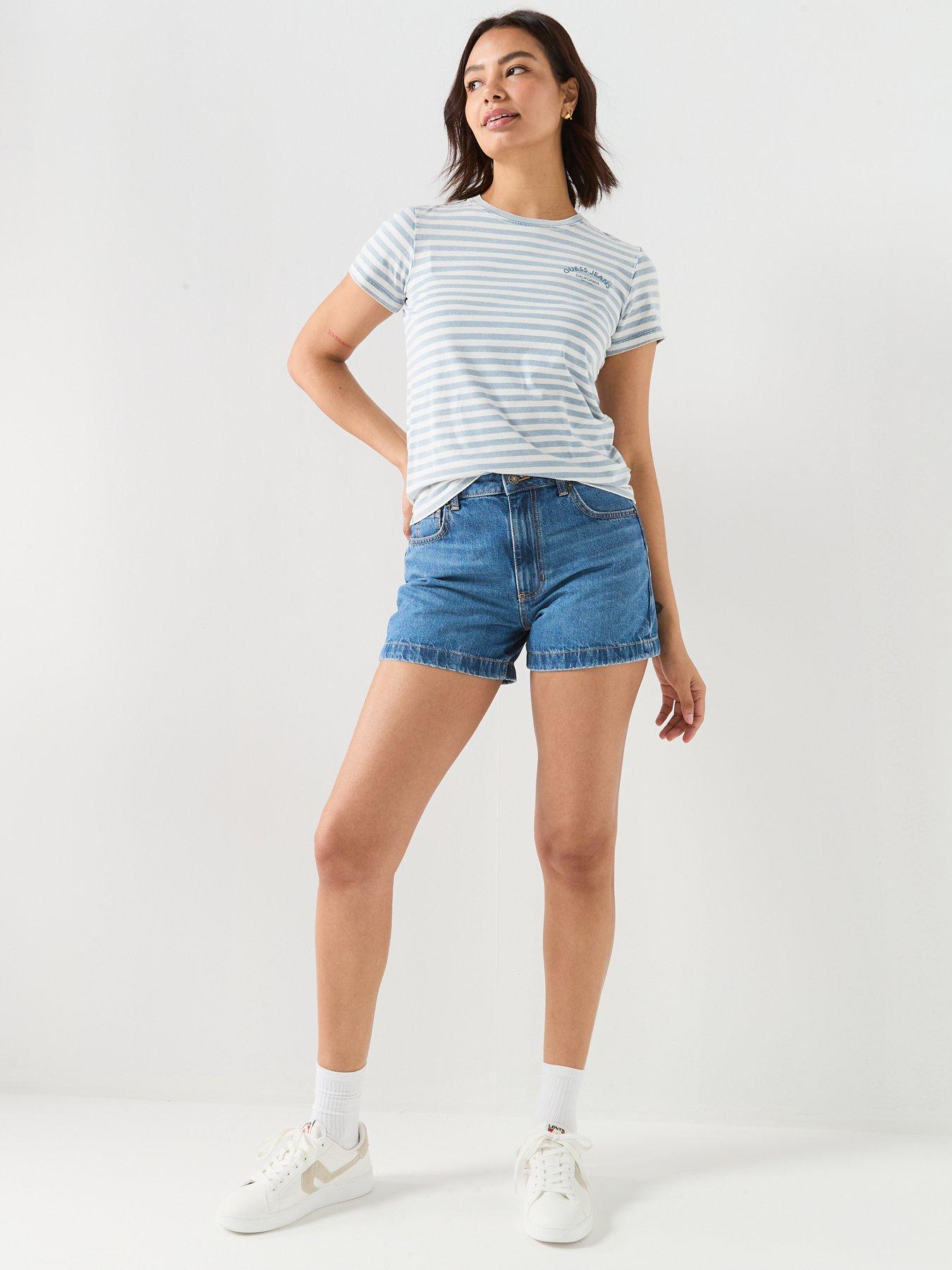 Image 5 of 5 of Guess Jeans Short Sleeve Striped T-Shirt - Blue