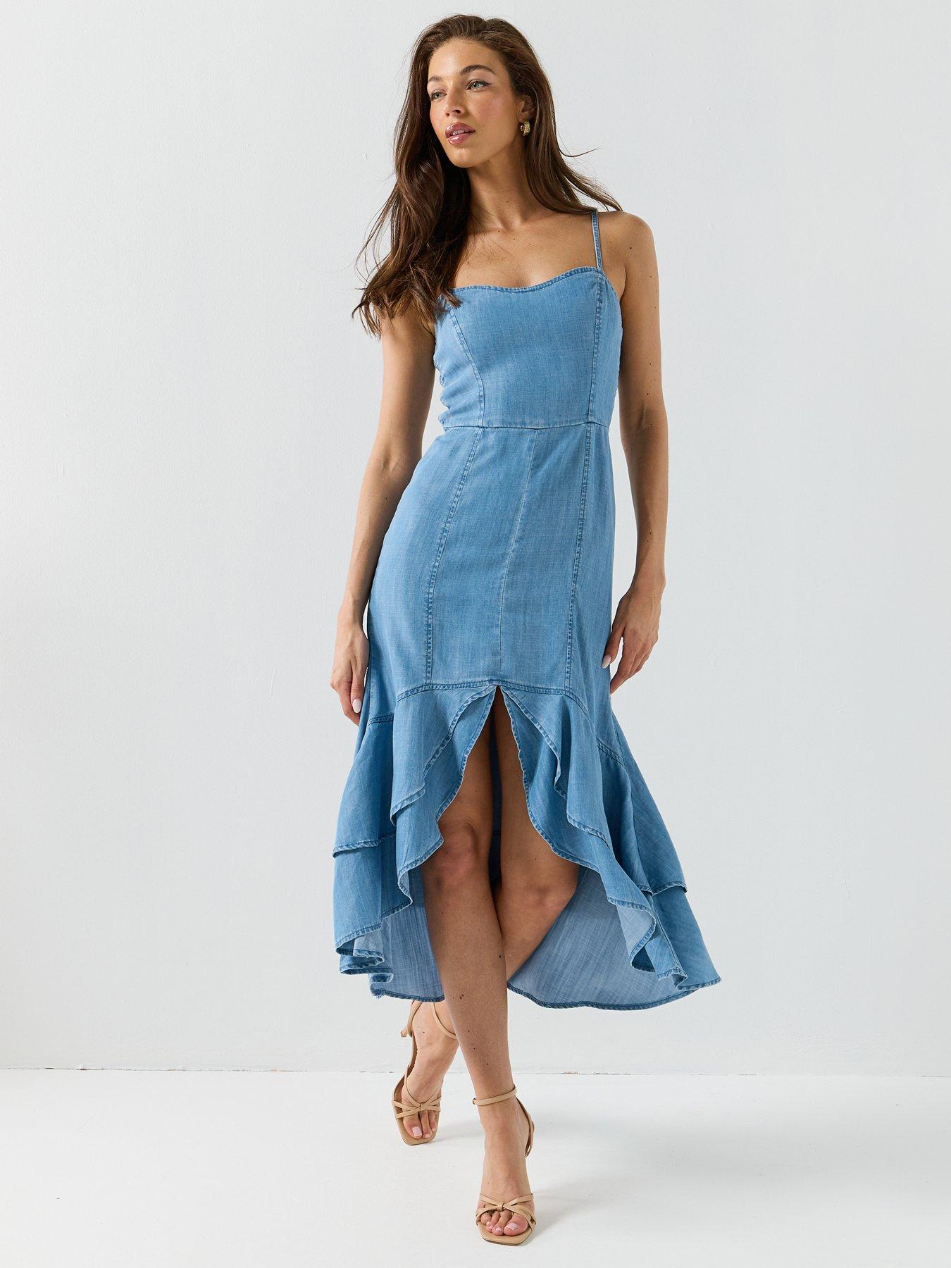 Image 3 of 6 of Guess Marina Denim Dress - Blue