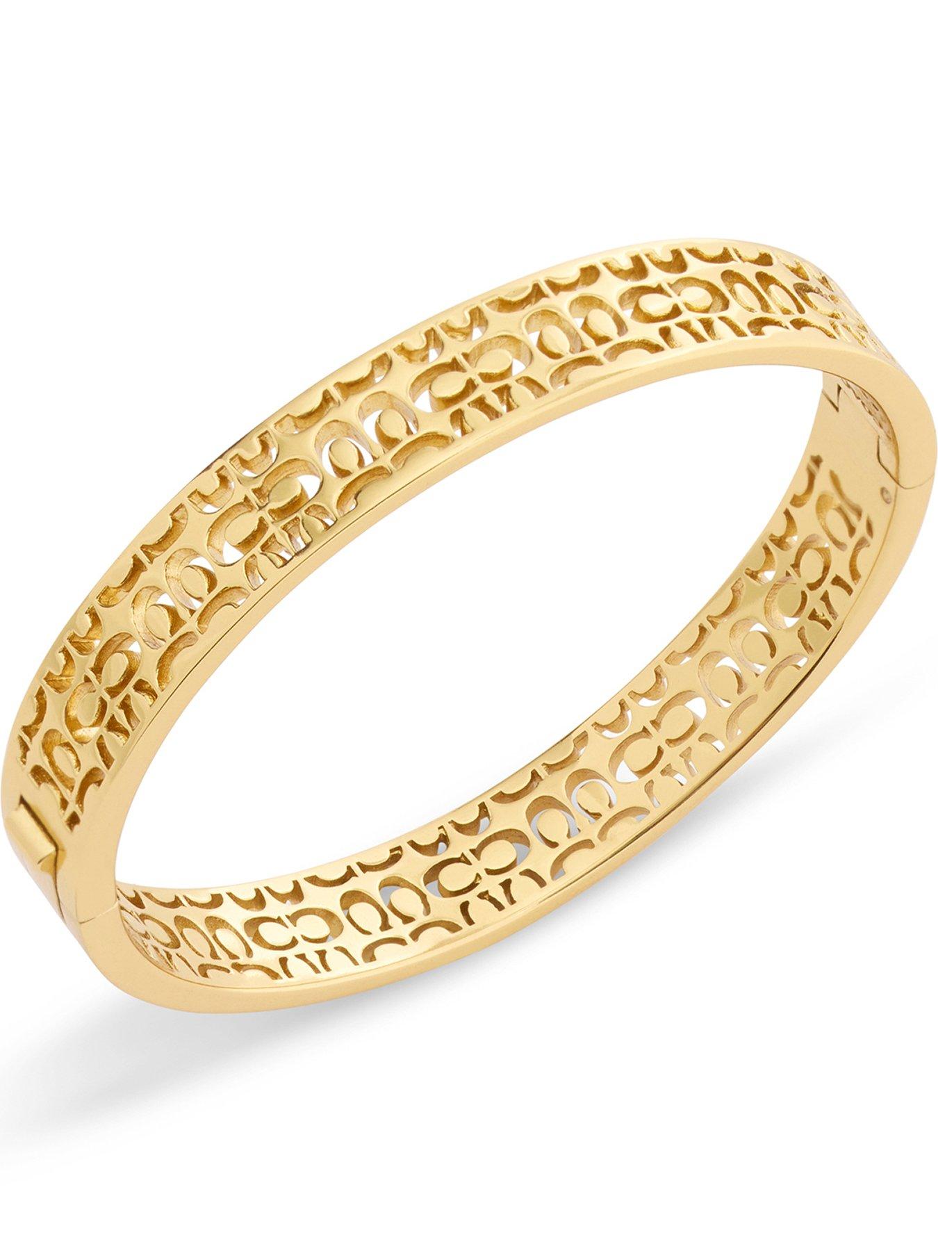 coach-quilted-c-hinged-bangle-goldfront