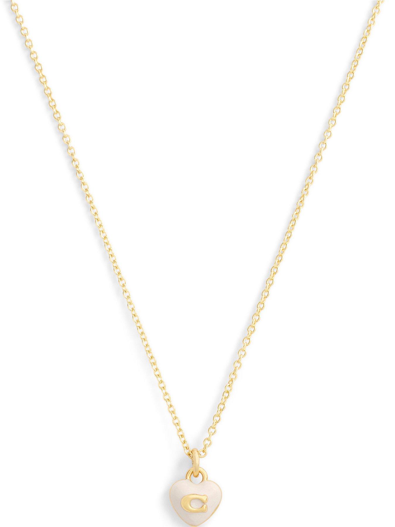Image 1 of 3 of COACH Enamel C Heart Necklace