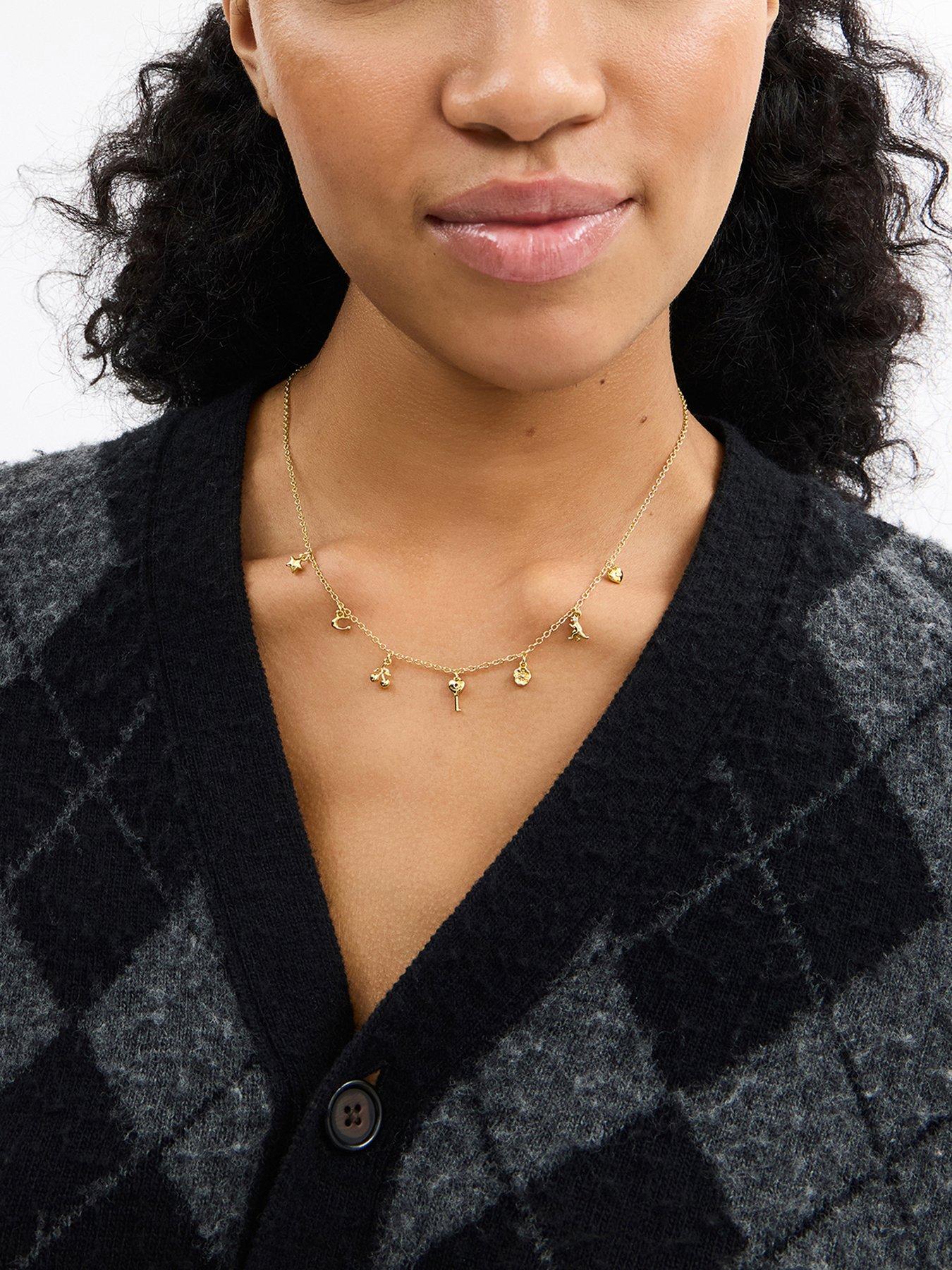 coach-classic-mini-charm-necklace-goldstillFront
