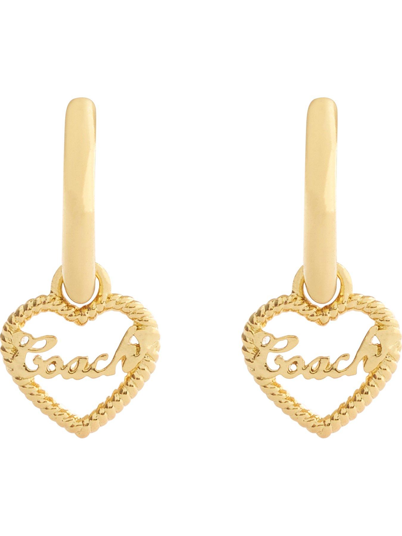 coach-heart-huggie-earrings-goldfront