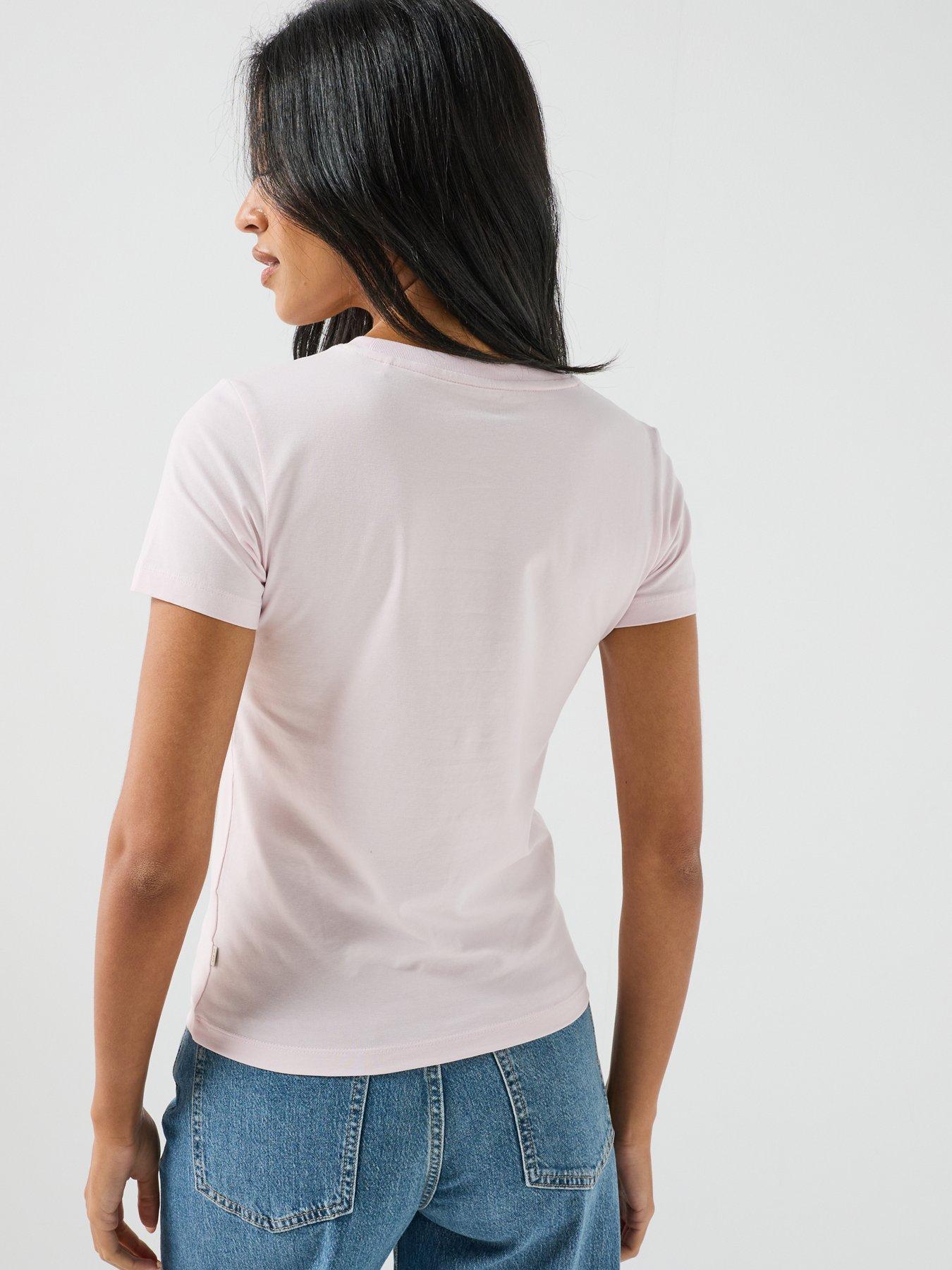 Image 2 of 5 of Guess Jeans Triangle Logo T-Shirt - White
