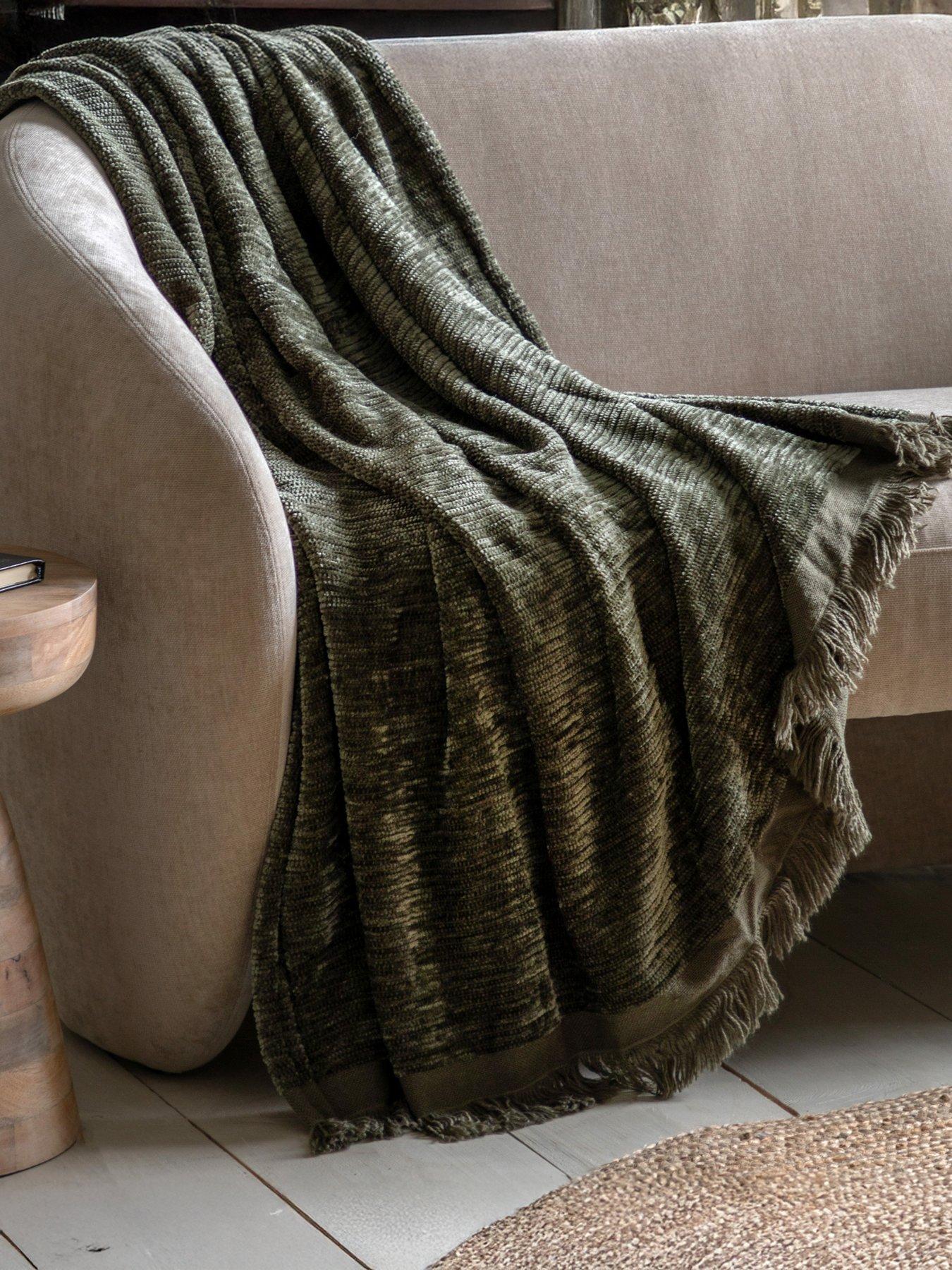 Gallery Willow Chenille Throw Khaki 1300x1700mm