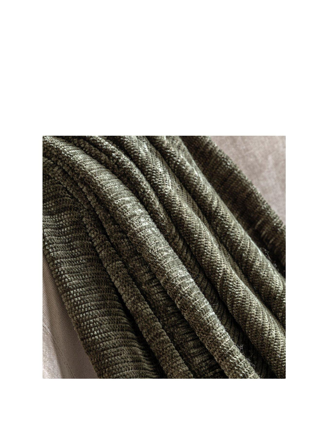 Image 2 of 3 of Gallery Willow Chenille Throw Khaki 1300x1700mm