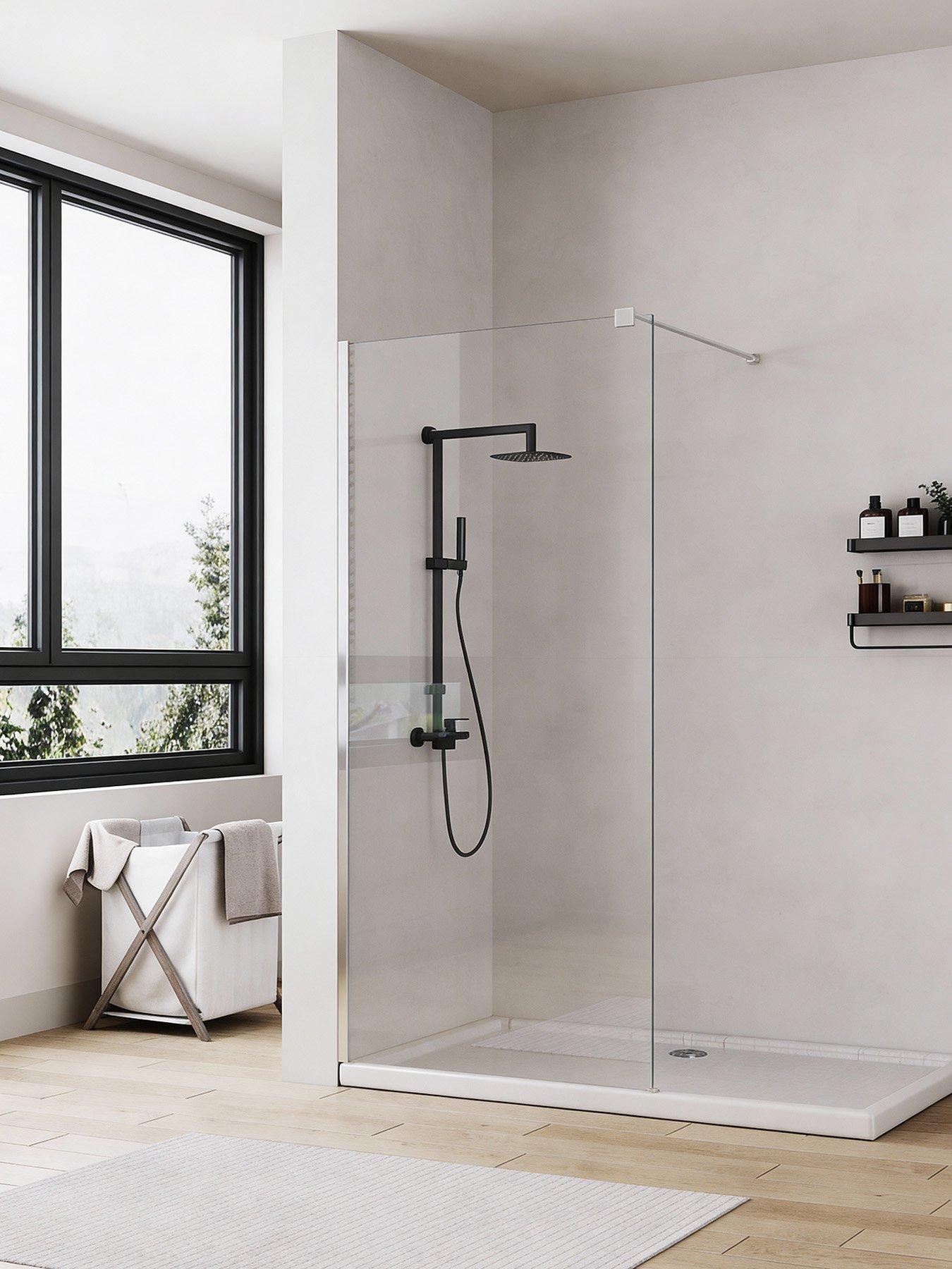 Living And Home Transparent Tempered Glass Walk-In Shower Screen Panel 80*190Cm in One Colour